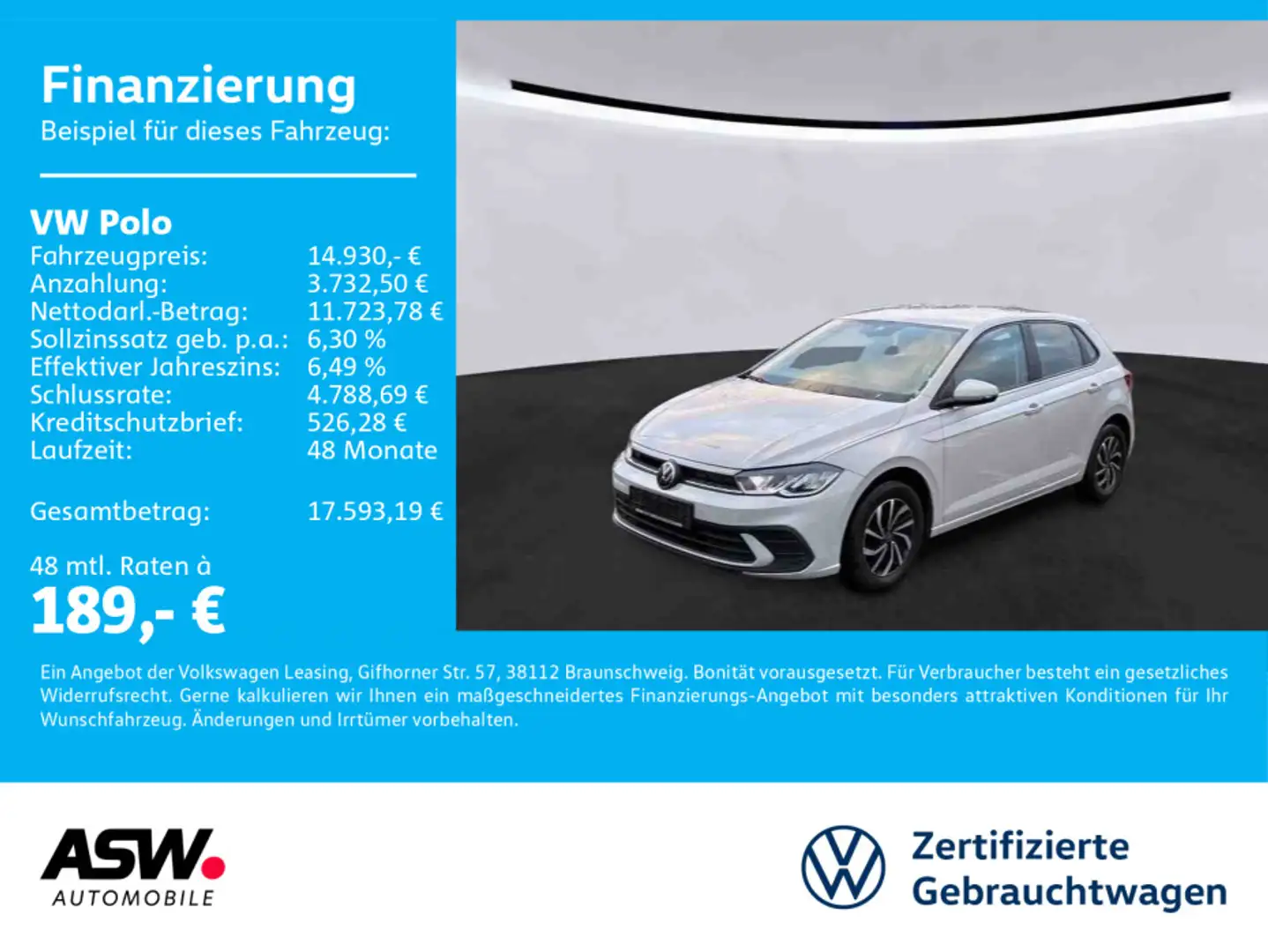 Volkswagen Polo Life 1.0 MPI 5-Gang LED KLIMA PDC SHZ VC Grau - 1