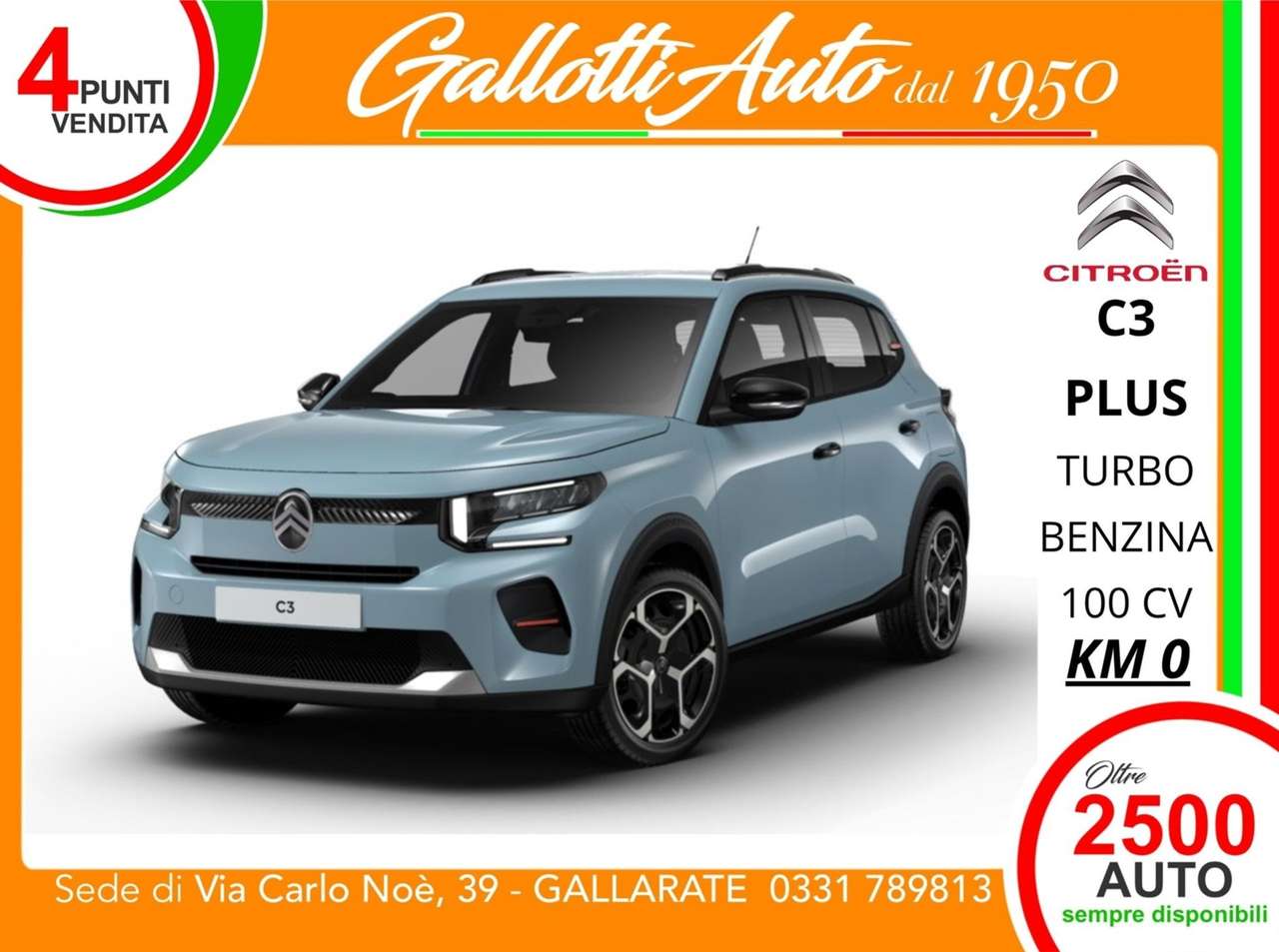 Citroen C3 Plus turbo benzina s&s 100cv - SENZA VINCOLI DI F