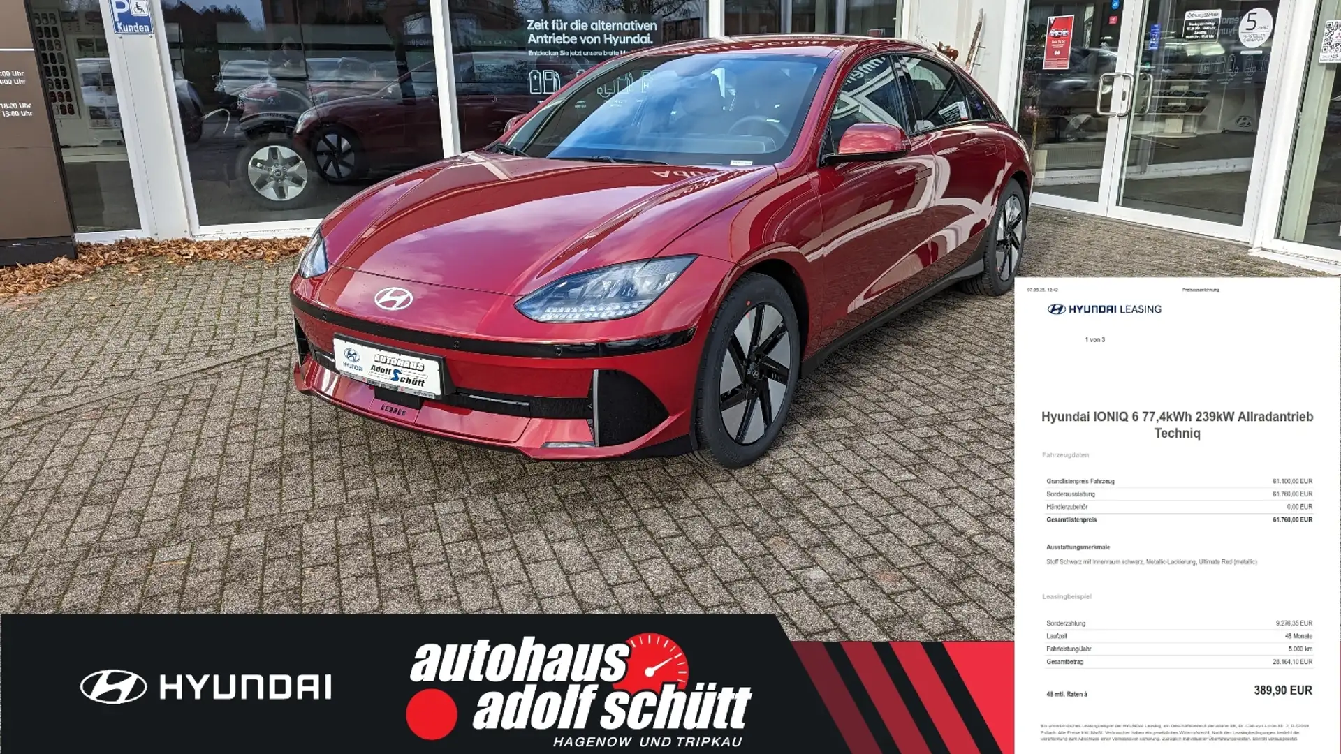 Hyundai IONIQ 6 4 WD77,4kWh Batt. TECHNIQ-Paket Červená - 1