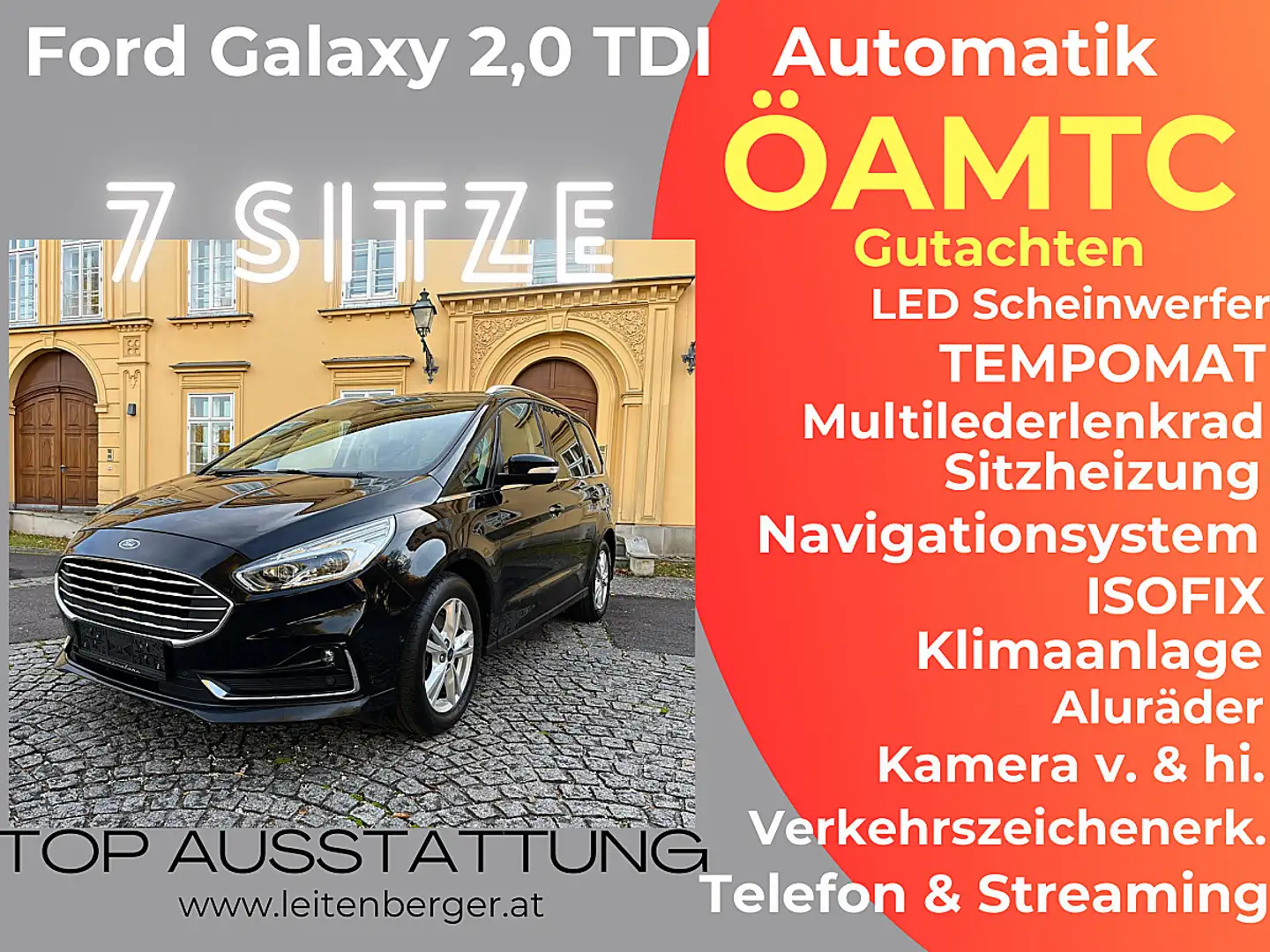 Ford Galaxy 2,0 EcoBlue SCR Titanium Aut. ÖAMTC TEST  Navig... Schwarz - 1