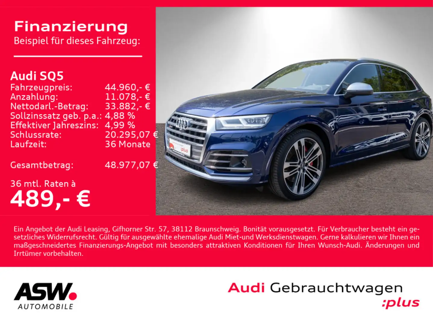 Audi SQ5 3.0TDI quattro tiptronic Navi Matrix ACC B&O Blau - 1