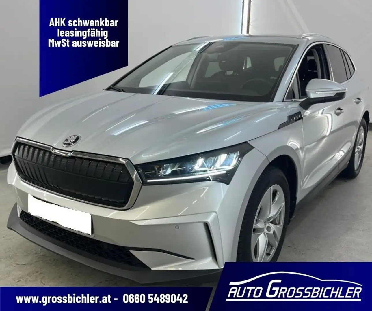 Skoda Enyaq iV 80 82kWh AHK, leasingfähig (MwSt ausweisbar) Silber - 1