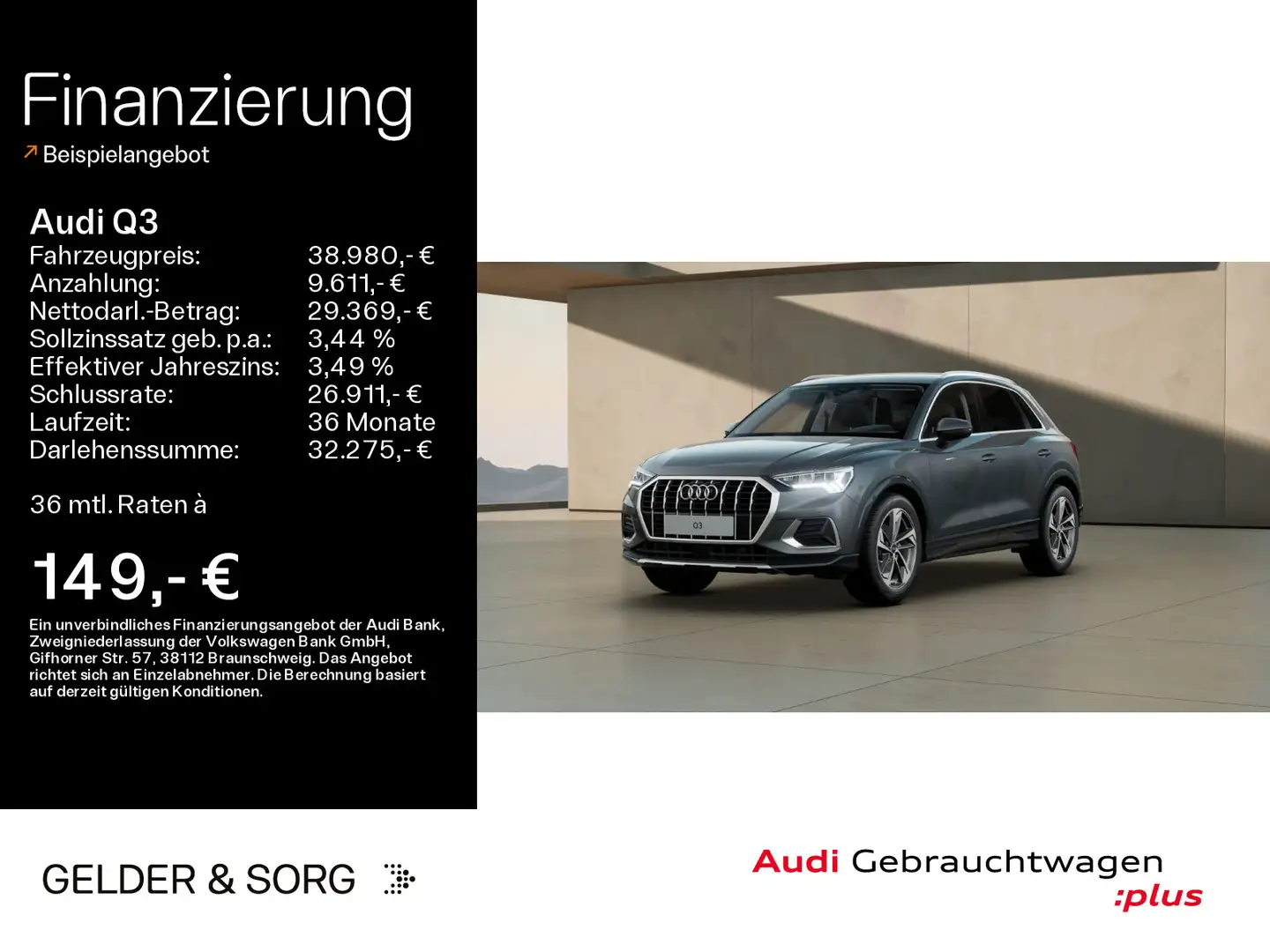Audi Q3 35 TFSI advanced AHK*LED*Navi*Sound*Virtual Gris - 1