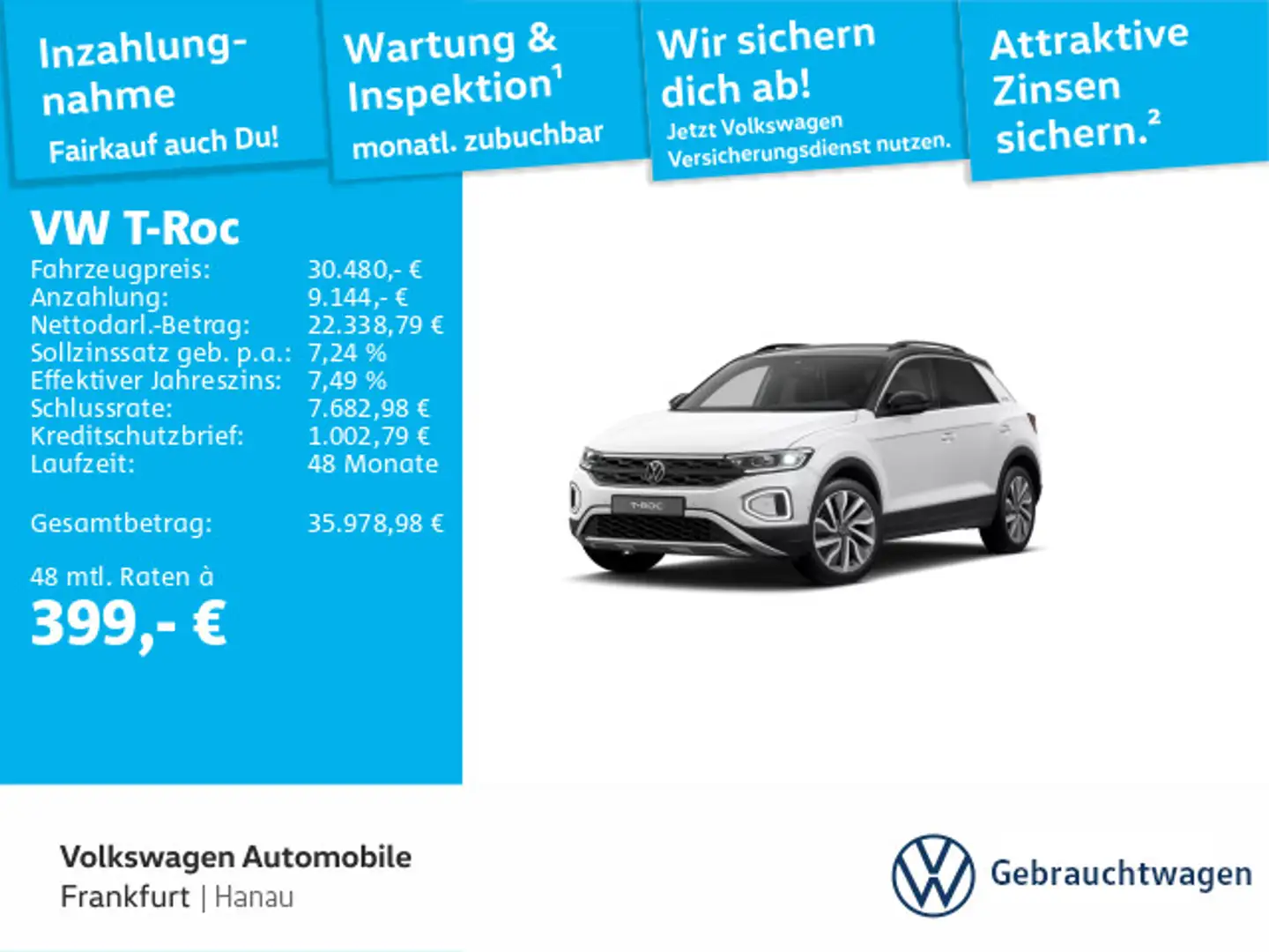 Volkswagen T-Roc 2.0 TDI DSG Goal DAB+ LEDPlus IQDrive Navi Weiß - 1