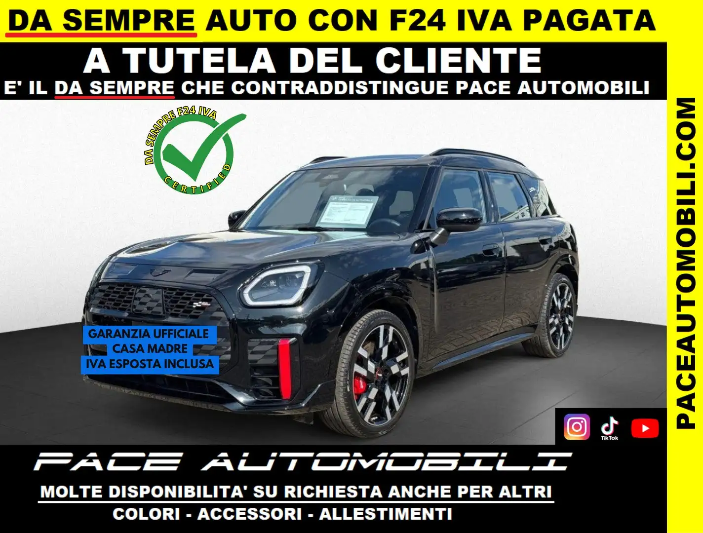 MINI John Cooper Works Countryman ALL4 BLACK PACK LED NAVI PDC CRUISE HUD KAMERA ACC Nero - 1
