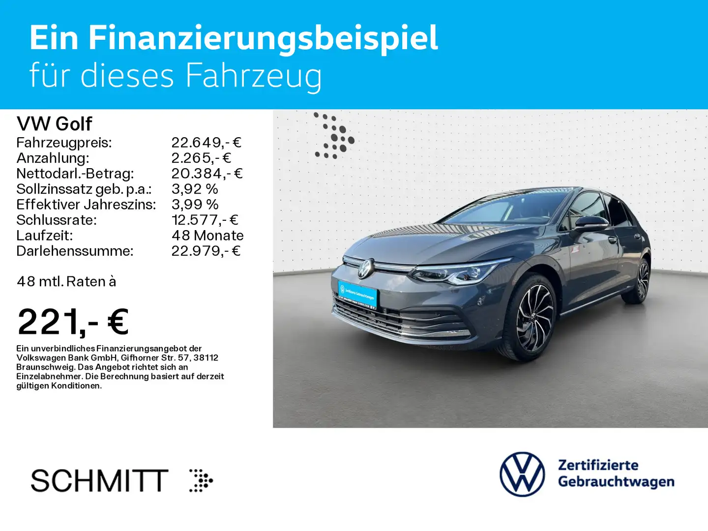Volkswagen Golf VIII 1.5 eTSI DSG ACTIVE*IQ.LIGHT*AHK*NAVI* Gris - 2