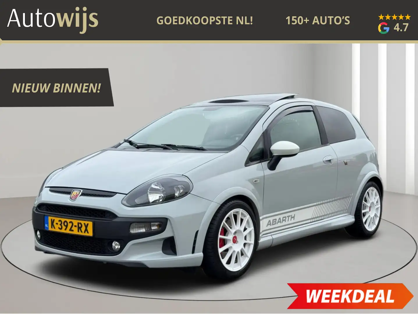 Fiat Punto Evo 1.4 Abarth Supersport|PANO|Kuipstoel|Clima|NETJES! Grijs - 1