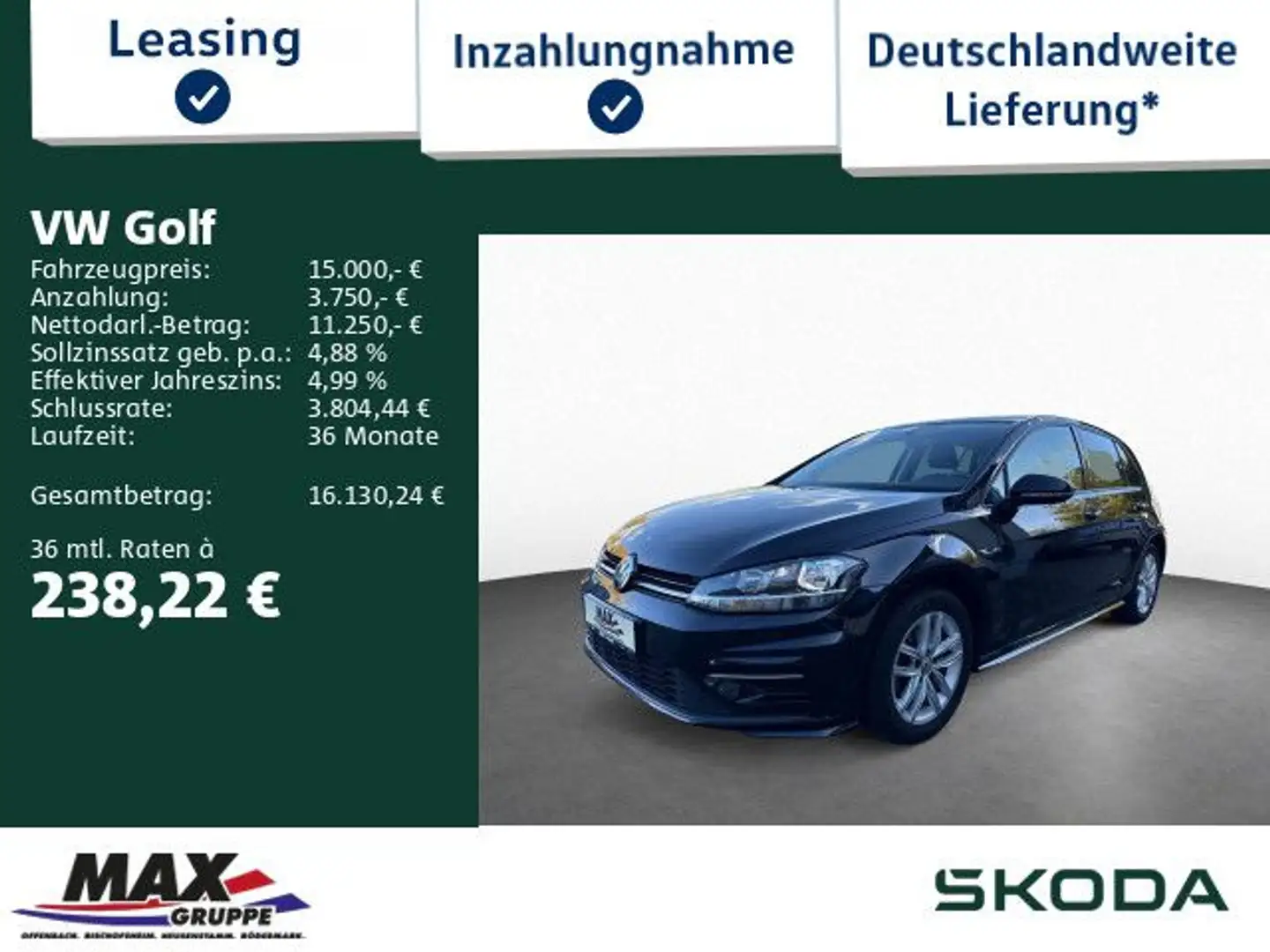 Volkswagen Golf VII 1.4 TSI 110kW Comfortline NAVI+WINTER+ Schwarz - 1