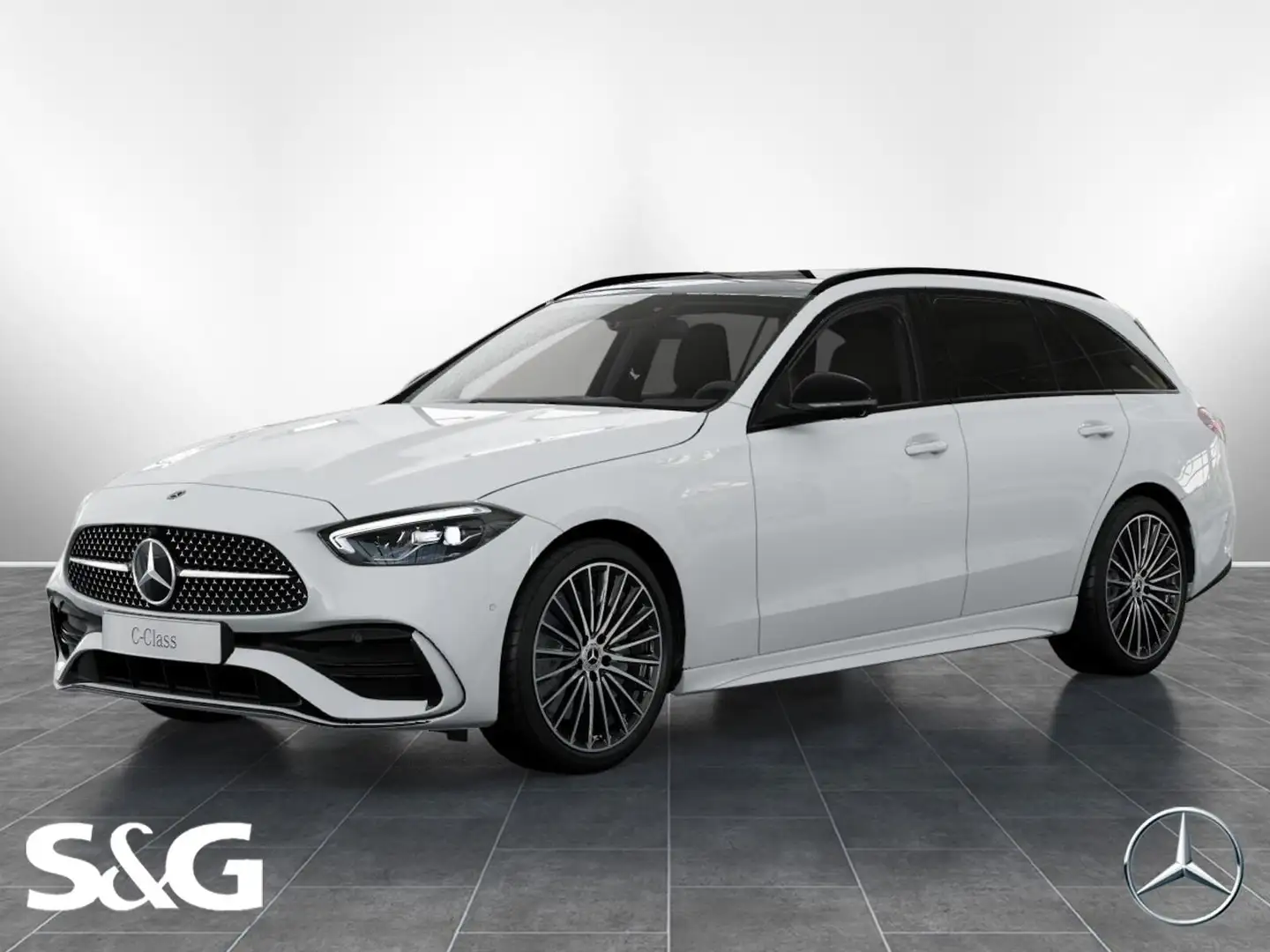 Mercedes-Benz C 200 d T AMG MBUX+360°+LED+Pano+AHK+Night+Sound Blanc - 1