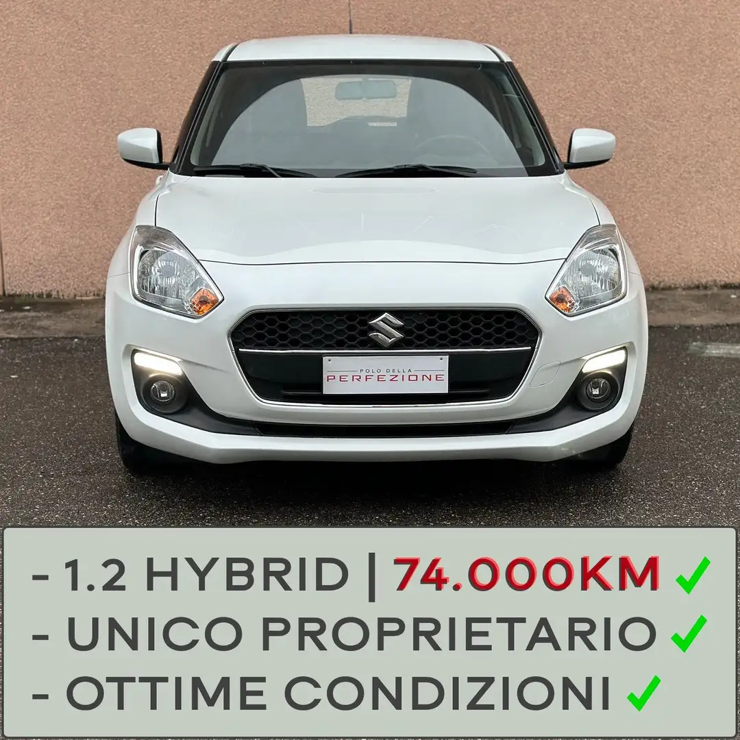 Suzuki Swift 1.2 Hybrid, 74.000km, Unico Proprietario Bianco - 1