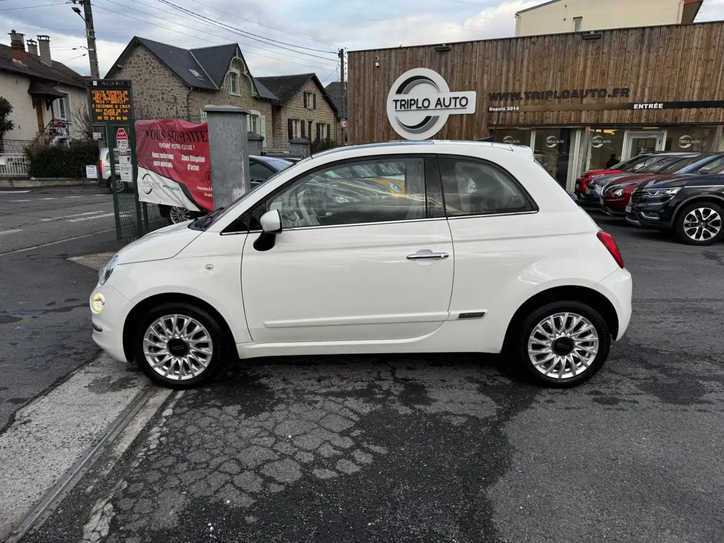Fiat 500 500 1.2i - 69 Lounge clim + Radar AR Blanc - 2