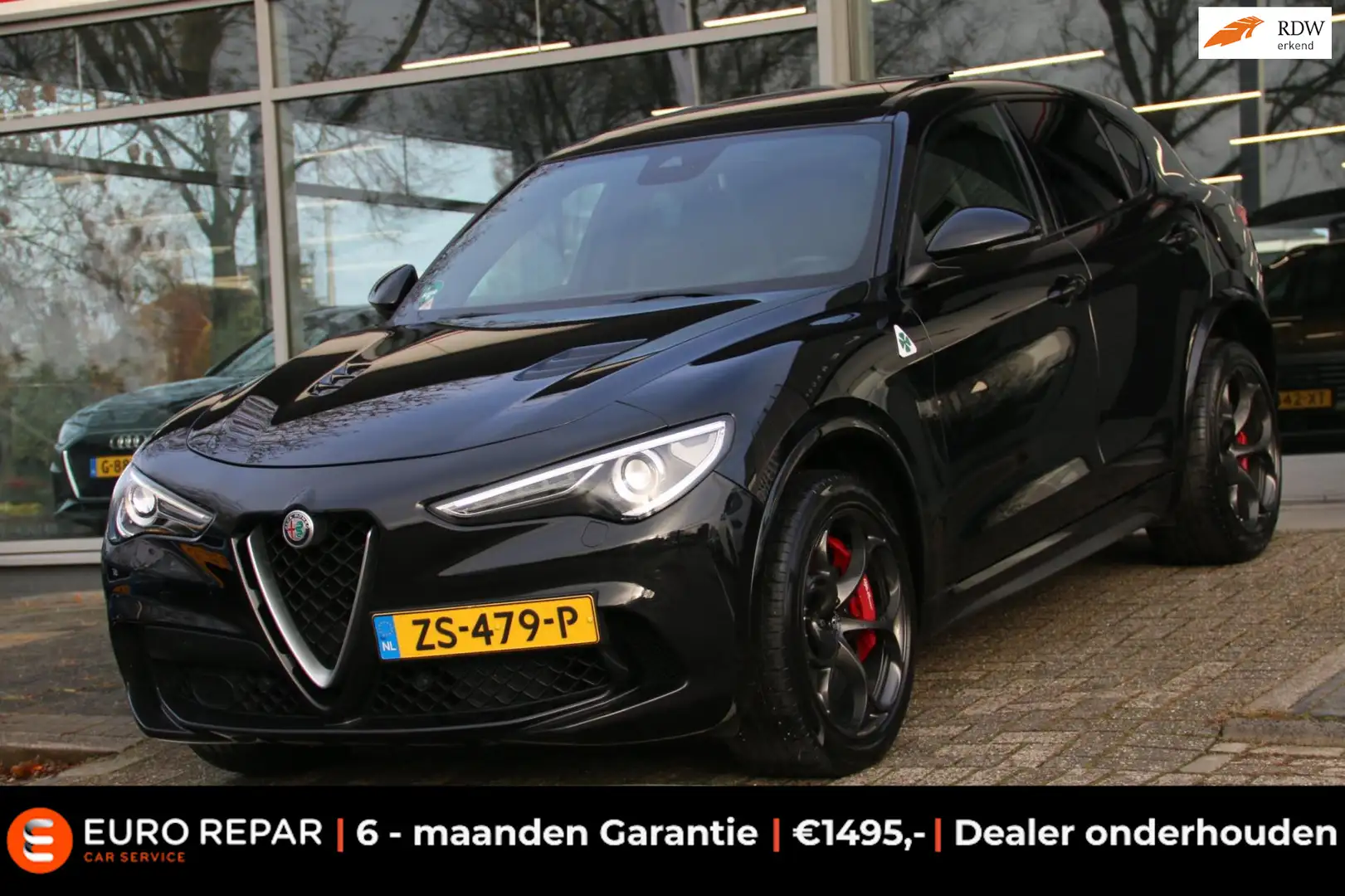 Alfa Romeo Stelvio 2.9 V6 AWD Quadrifoglio NL-AUTO DEALER OND NAP! Zwart - 1