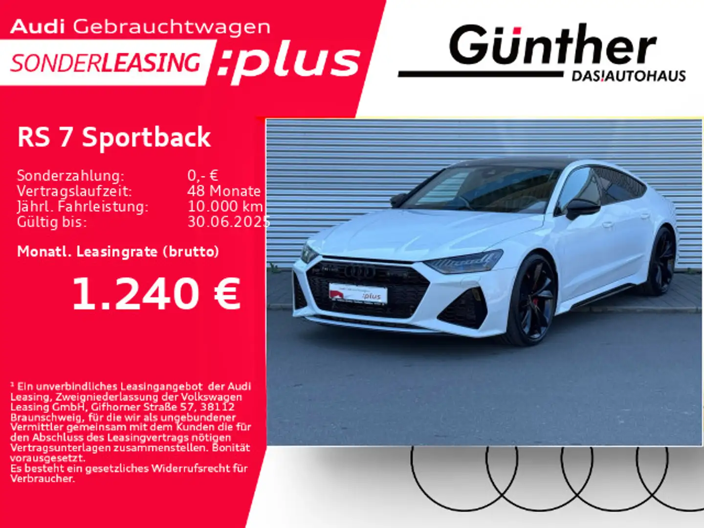 Audi RS7 RS7 Sportback PERFORMANCE+WINTERRÄD+SITZBELÜFTUN Blanco - 1