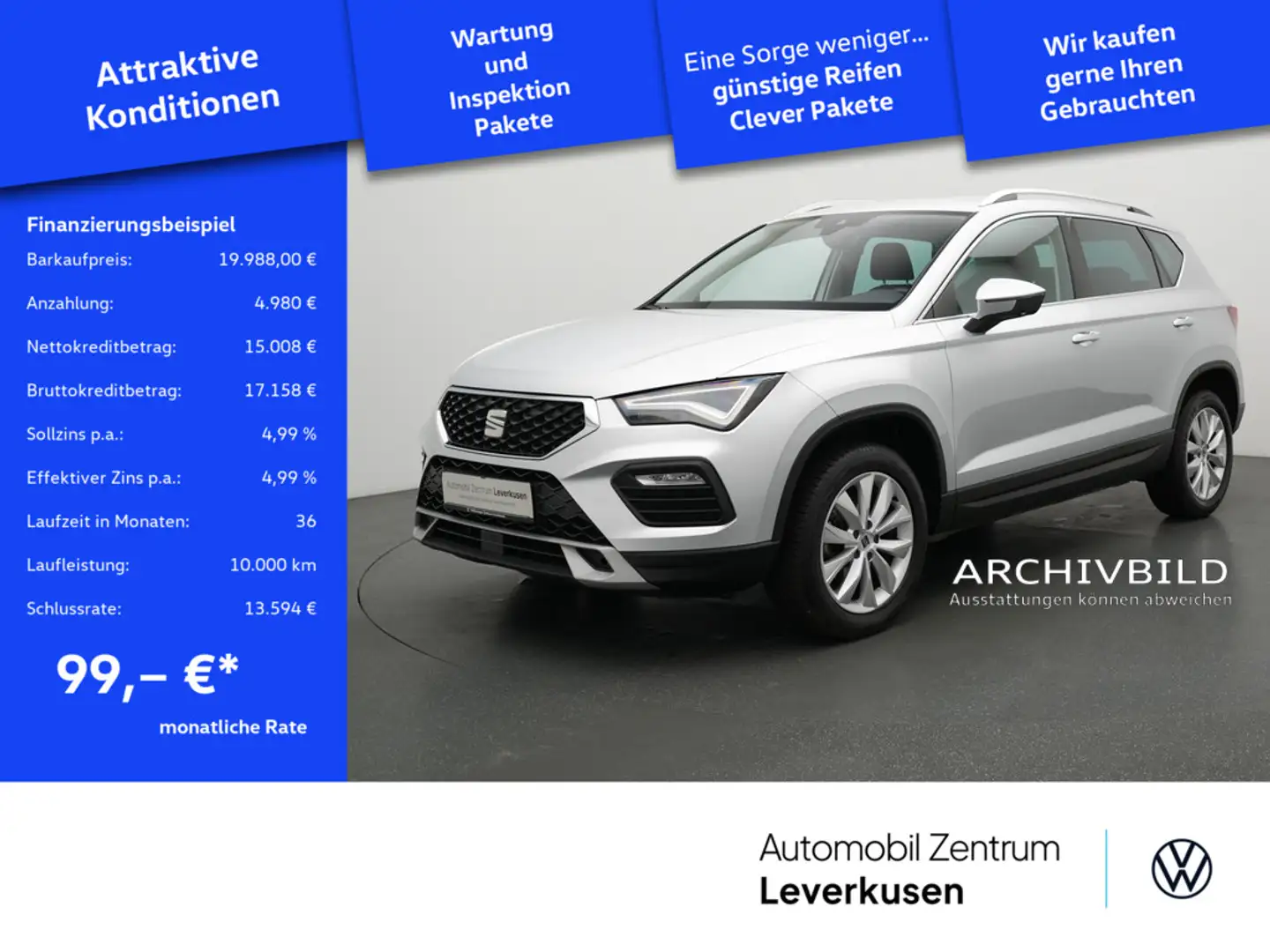 SEAT Ateca Style ACC NAVI KAM PDC Silber - 1