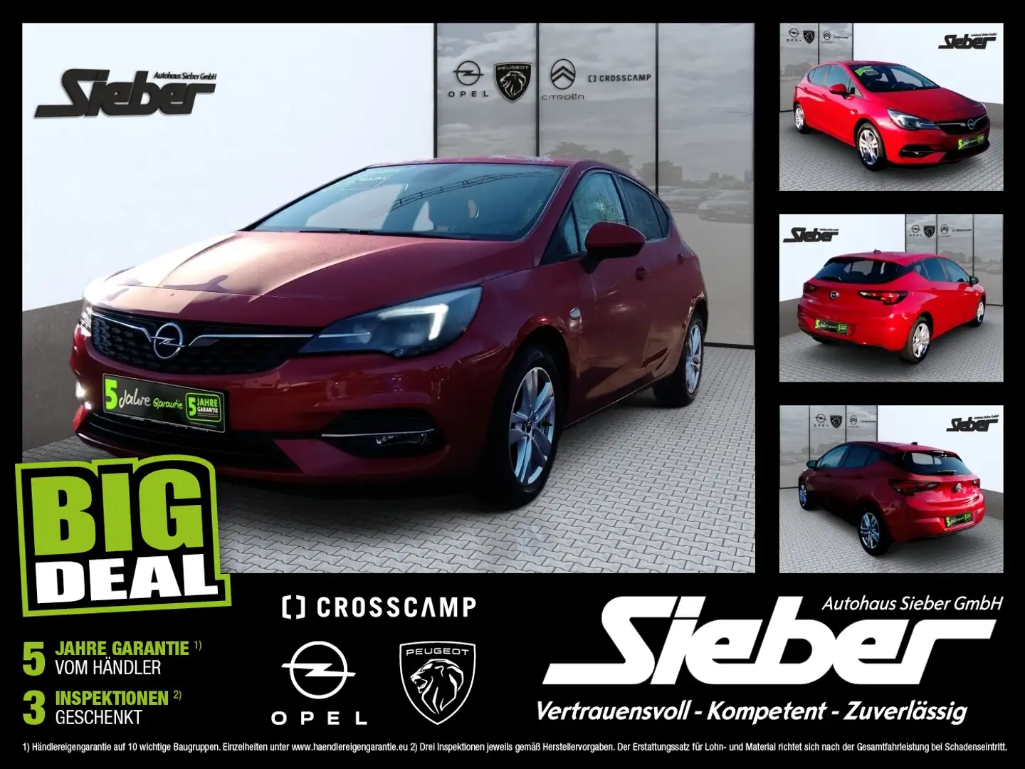 Opel Astra K 1.2 Turbo Edition LED*KLIMA*KAM*ALLWETTER Rood - 1
