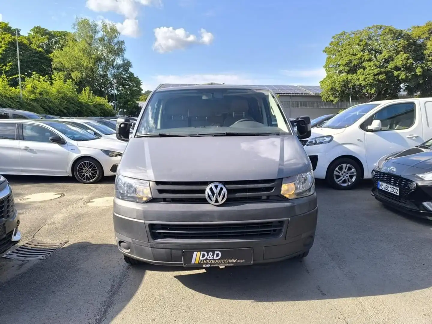 Volkswagen T5 Transporter T5 Doka Pritsche Plane Klima 103 kw 6 Sitz AHK Grijs - 2