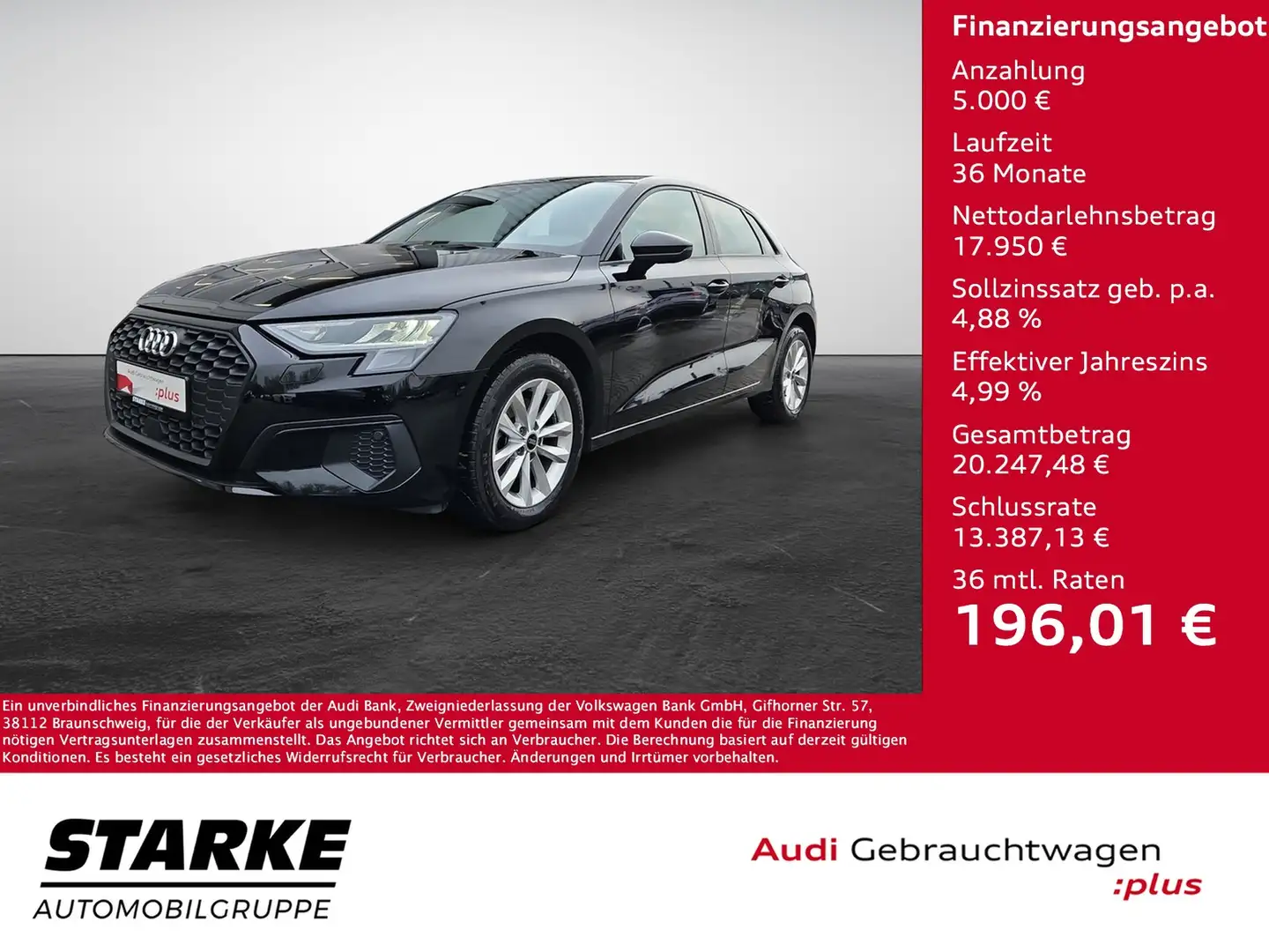 Audi A3 Sportback 30 TDI Klimaautomatik APS GRA Schwarz - 1