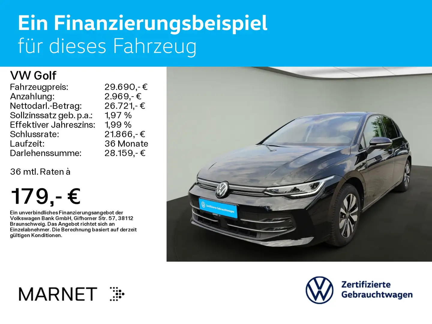 Volkswagen Golf Life GOAL 2.0 TDI DSG*AHK*ASG*APP-Connect* Schwarz - 2