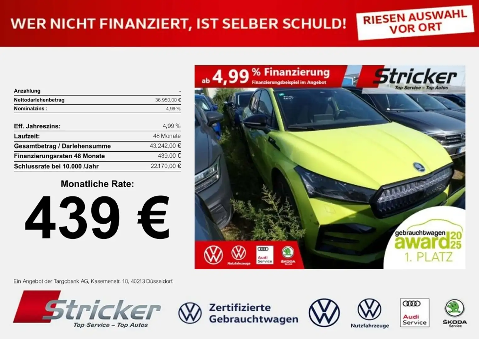 Skoda Enyaq Coupe RS Lounge 439,-ohne Anzahlung Pano ACC Grün - 1