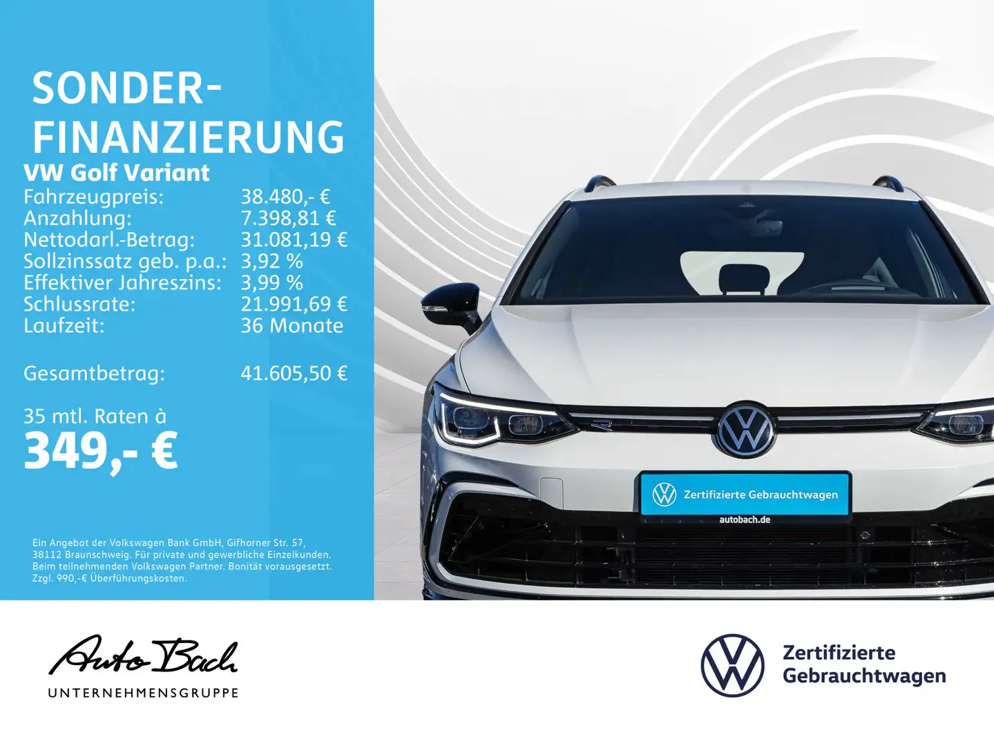 Volkswagen Golf Variant Golf VIII Variant 1.5 eTSI DSG Navi AHK ACC EPH Weiß - 2