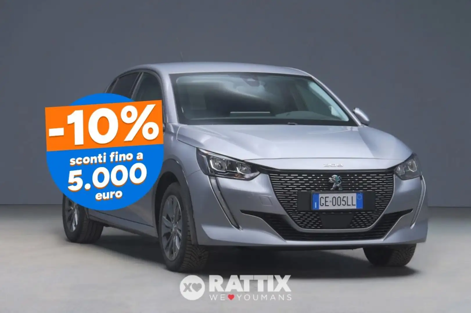 Peugeot e-208 motore elettrico 100kW Allure Grigio - 1