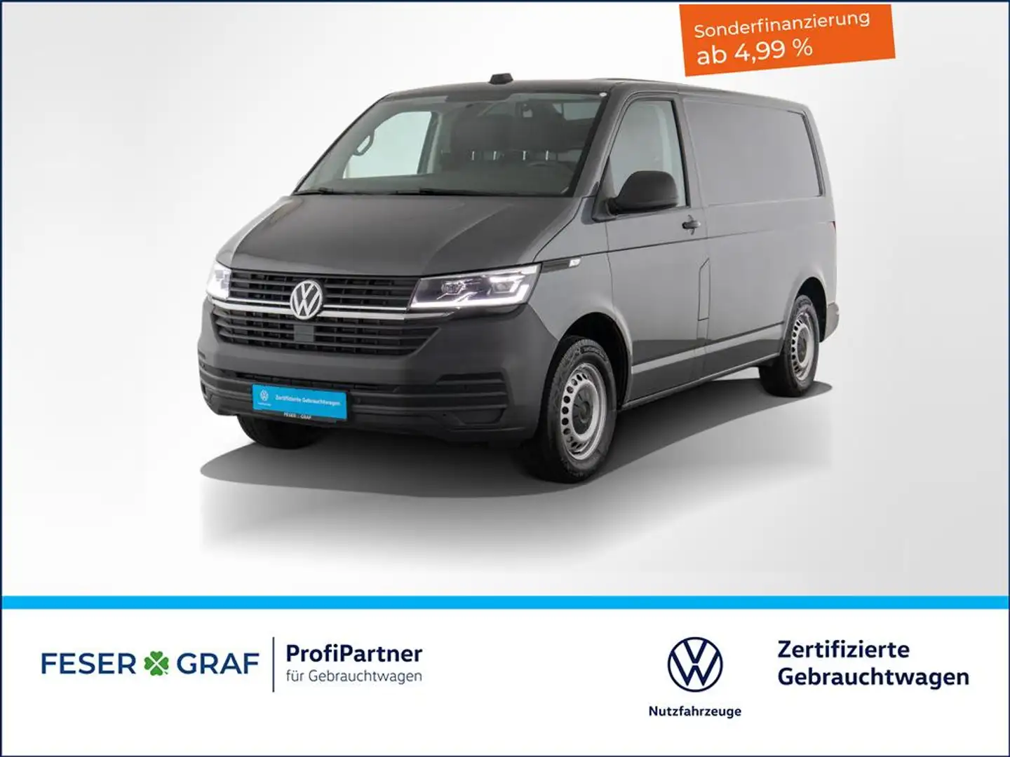 Volkswagen T6.1 Transporter 6.1 Kasten 2.0TDI AHK LED PDC Sitzheizung Tem Gris - 1