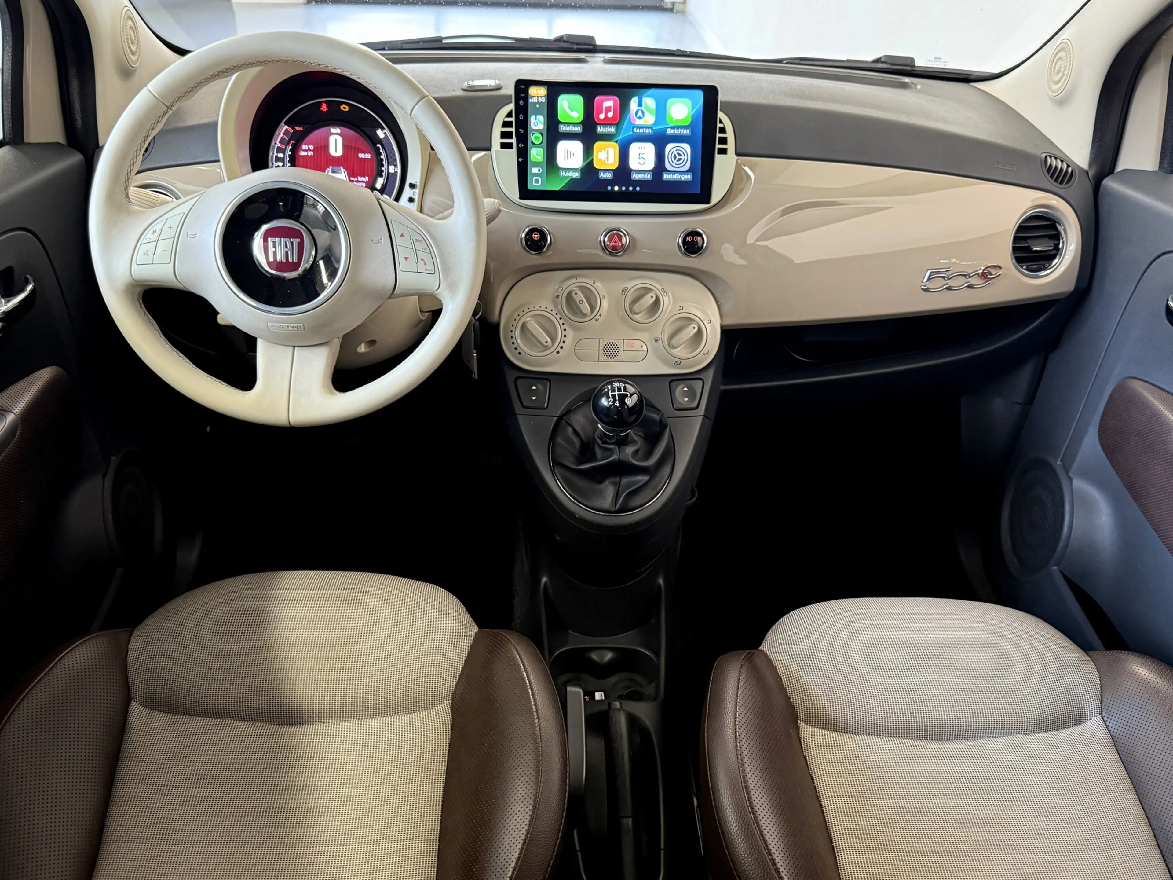 Fiat 500C 1.2 Beige Kap-Cappuccino-Carplay-98000KM — photo 15