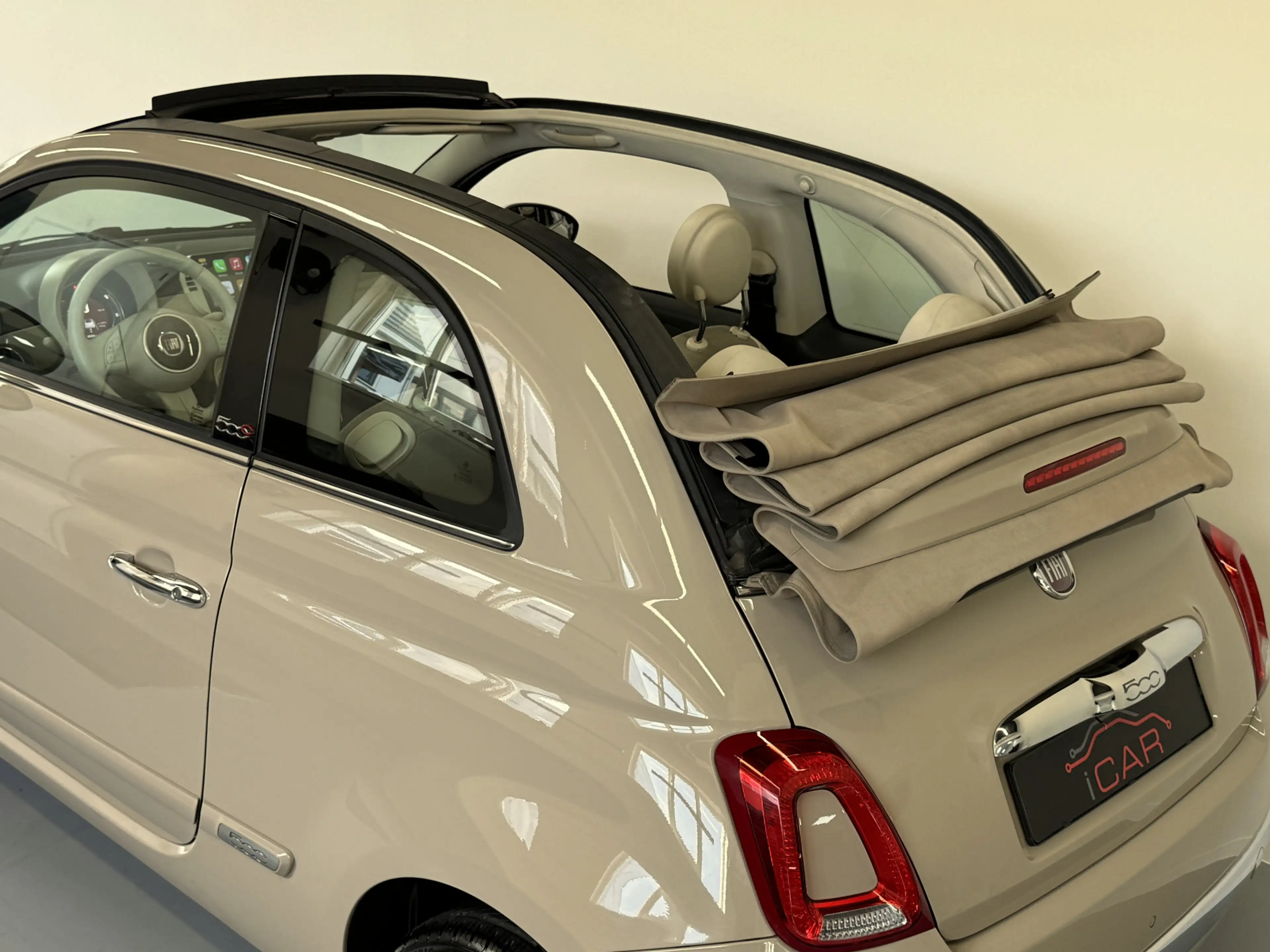 Fiat 500C 1.2 Beige Kap-Cappuccino-Carplay-98000KM — photo 11