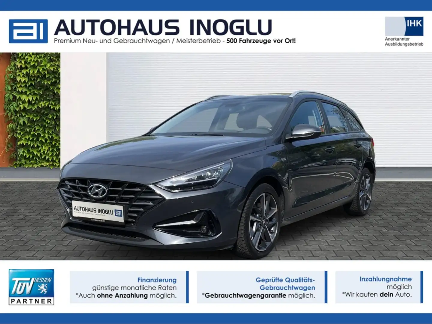 Hyundai i30 1.0 TGDI*7-DCT*LED*Navi*RKam*Lenk Shz*FCA Gris - 1