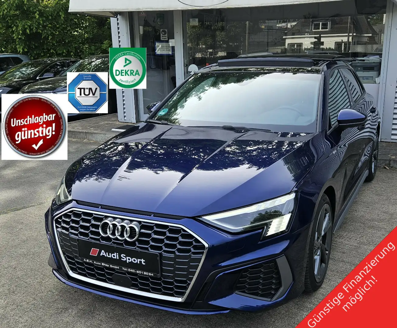 Audi A3 Sportback S-Line.PanSD.Matrix.Led.Cam.KeylGo. Bleu - 1