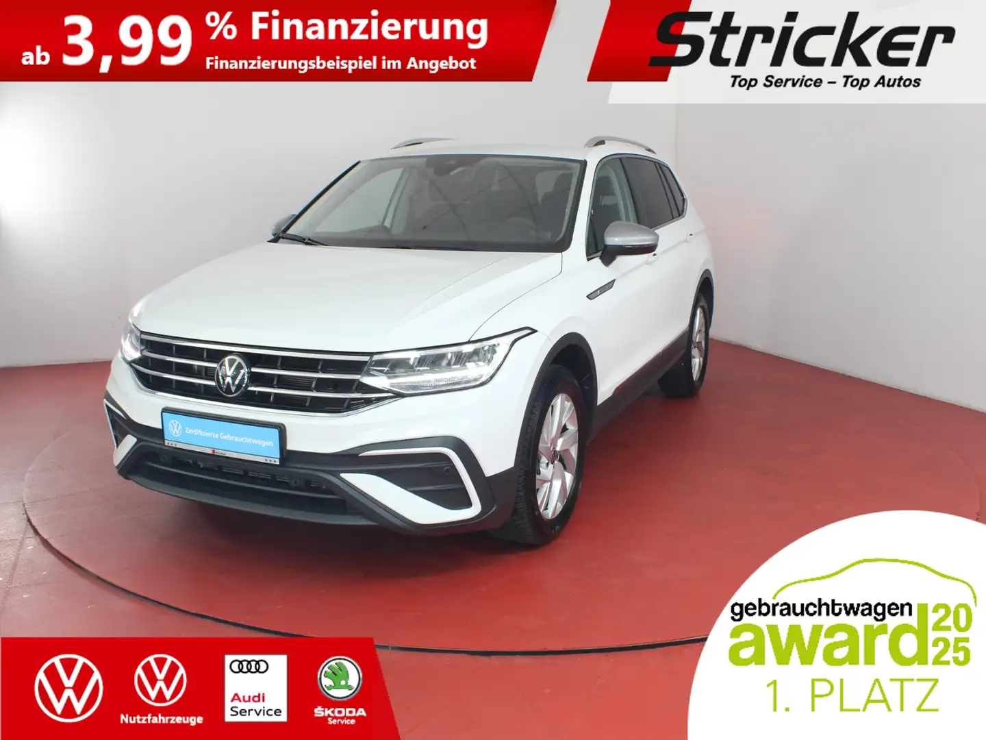 Volkswagen Tiguan Allspace Life 2.0TDI DSG 362,-ohne Anzahlung AHK 7-Sitzer Weiß - 2