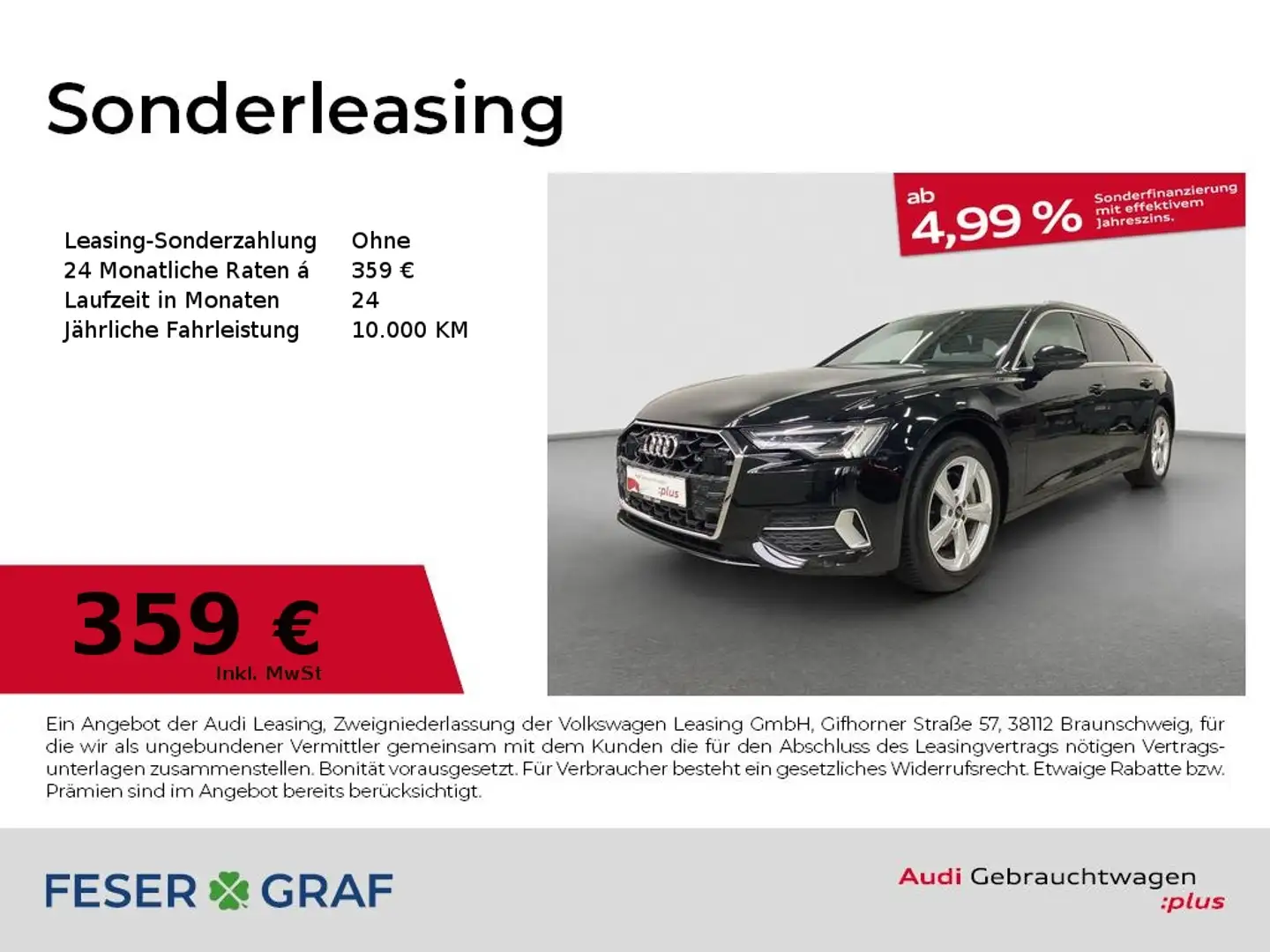 Audi A6 Avant advanced 45 TFSI quattro AHK Matrix Pano Schwarz - 1