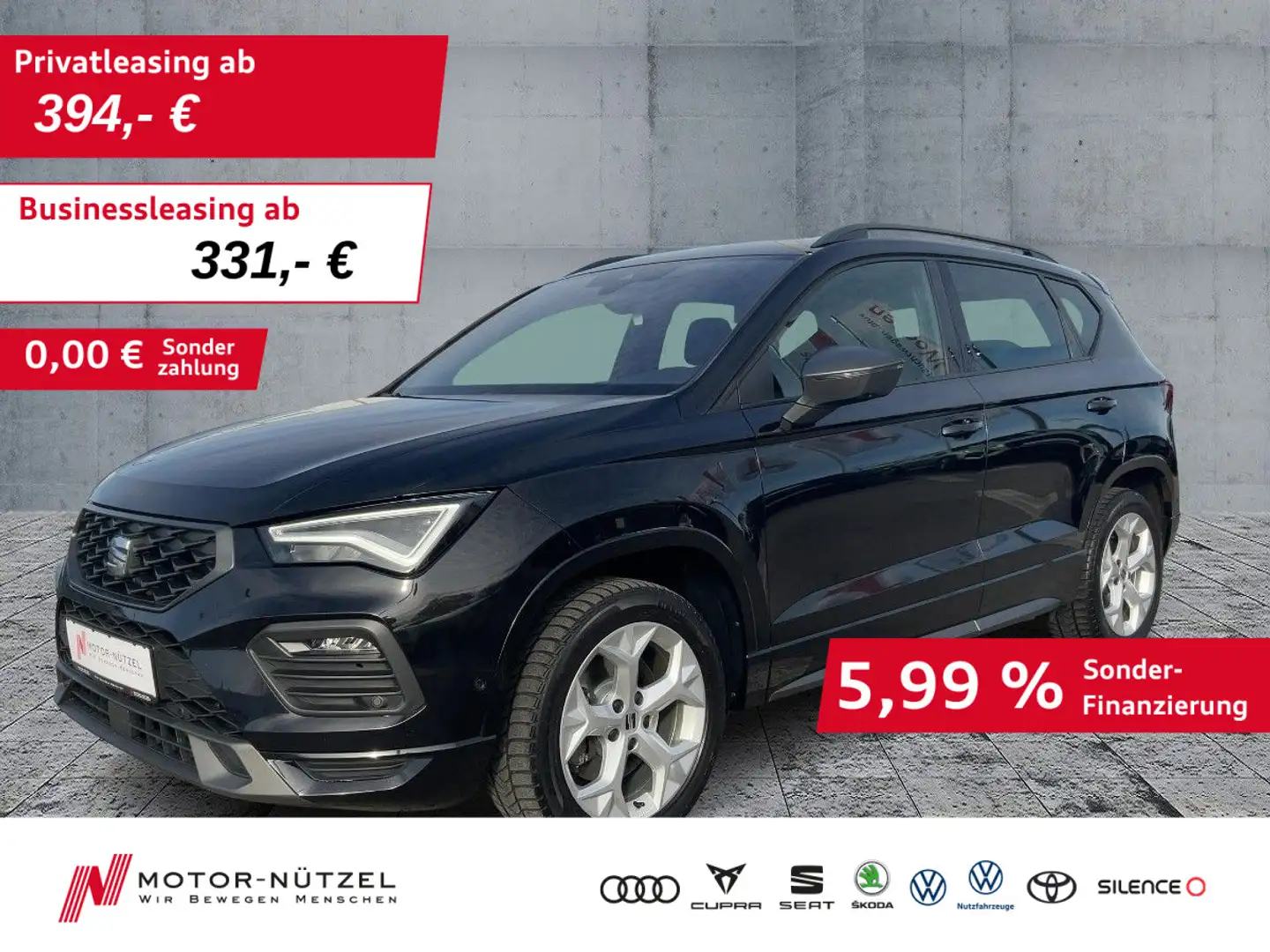 SEAT Ateca 2.0 TSI 4D FR-LINE 5JG+LED+AHK+PANO+BEATS Schwarz - 1