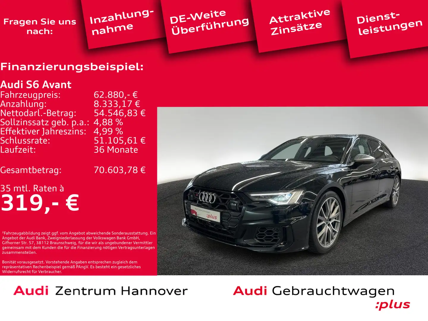 Audi S6 3.0 TDI quattro Matrix AHK B&O ACC Noir - 1