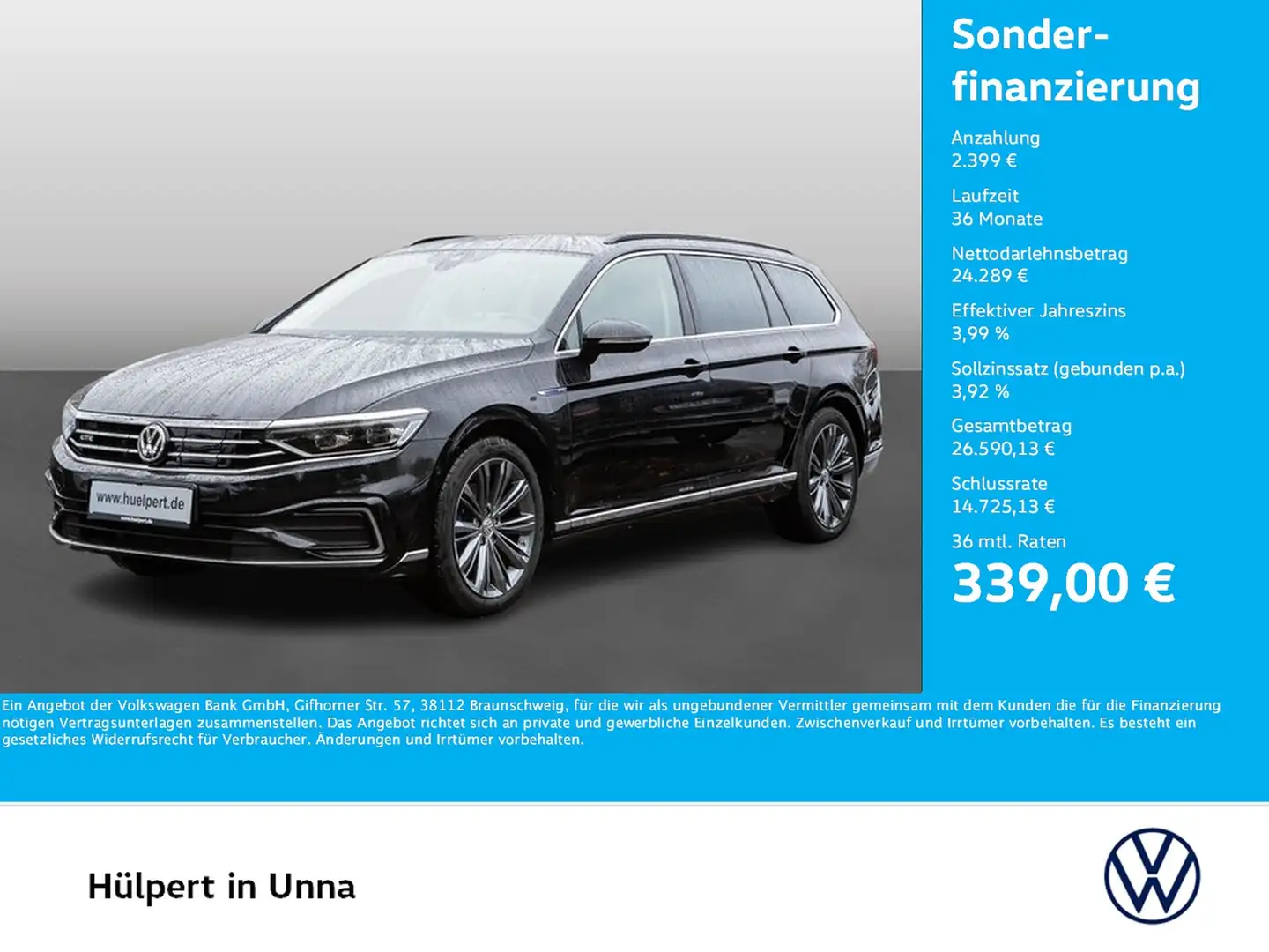 Volkswagen Passat Variant 1.4 HYBRID GTE LEDER AHK 360°CAM Černá - 1