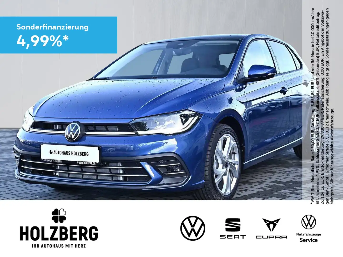Volkswagen Polo VI 1.0 TSI DSG Style AHK+PANO+IQ.DRIVE+RFK Blau - 1