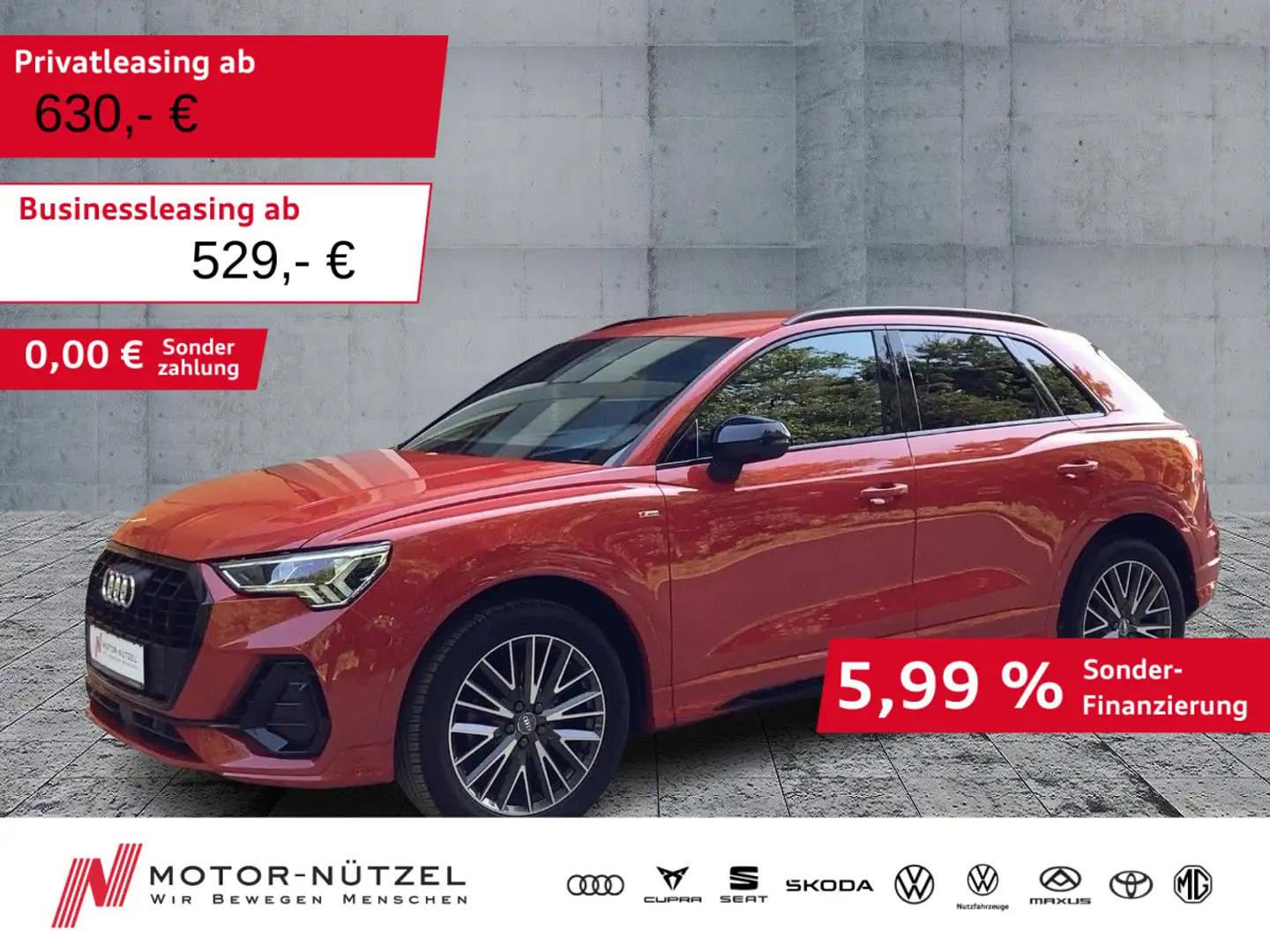 Audi Q3 35 TFSI S-LINE LED+NAV+AHK+GRA+SHZ+DAB+VC+19Z Rood - 1