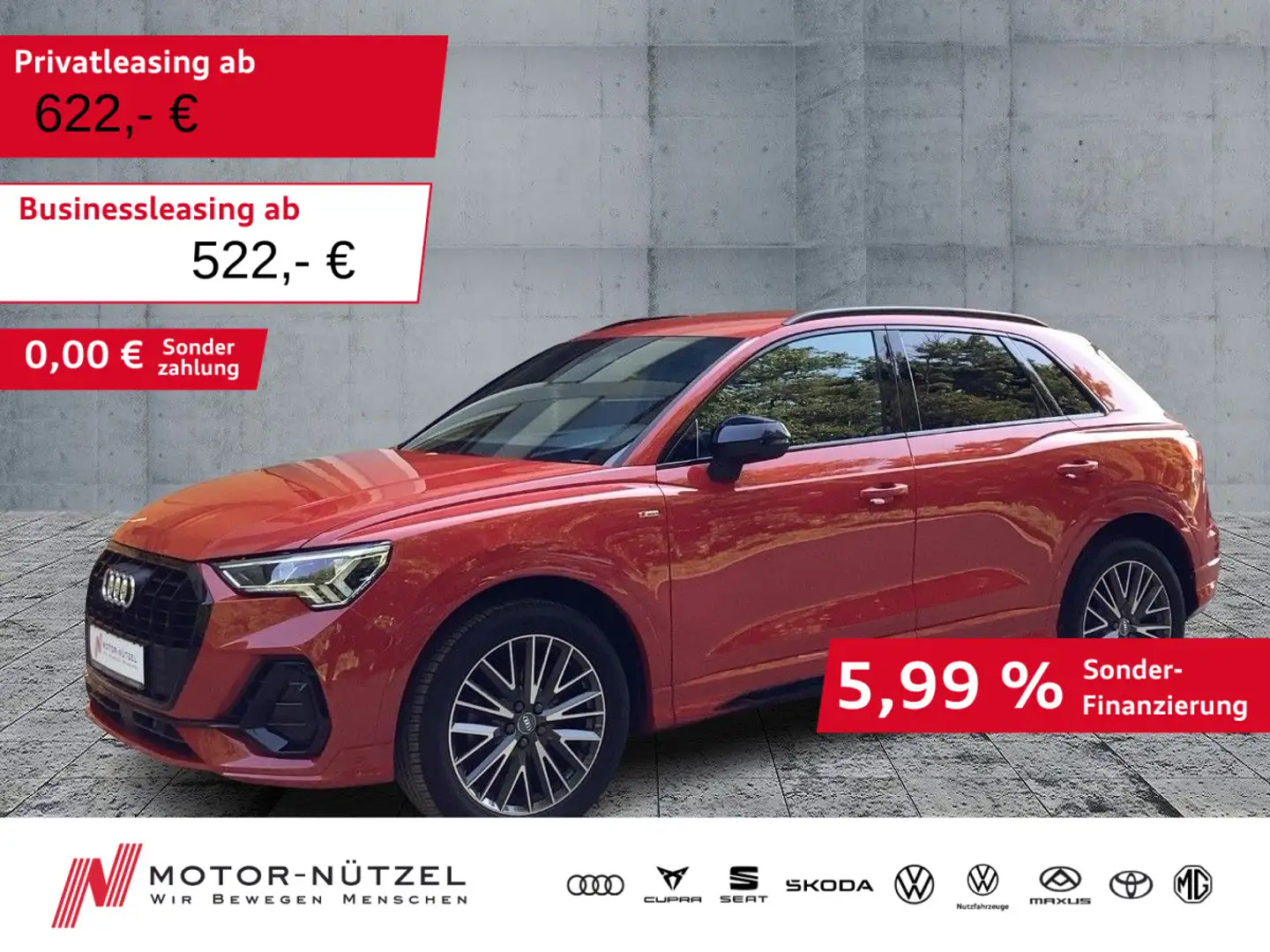 Audi Q3 35 TFSI S-LINE LED+NAV+AHK+GRA+SHZ+DAB+VC+19Z Rot - 1