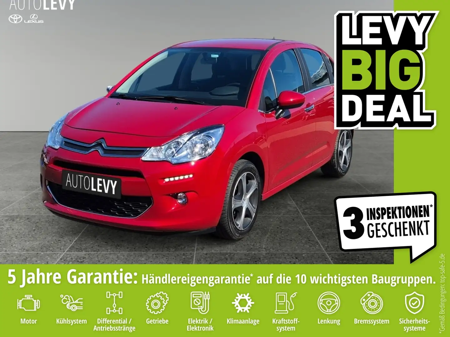 Citroen C3 1.2 e-VTi/PureTech 82 Selection *KLIMA*PDC* Rood - 1