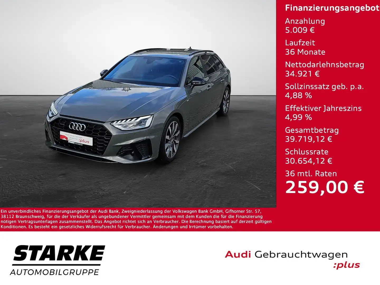 Audi A4 Avant 40 TDI S tronic quattro S line NaviPlus M... Grau - 1