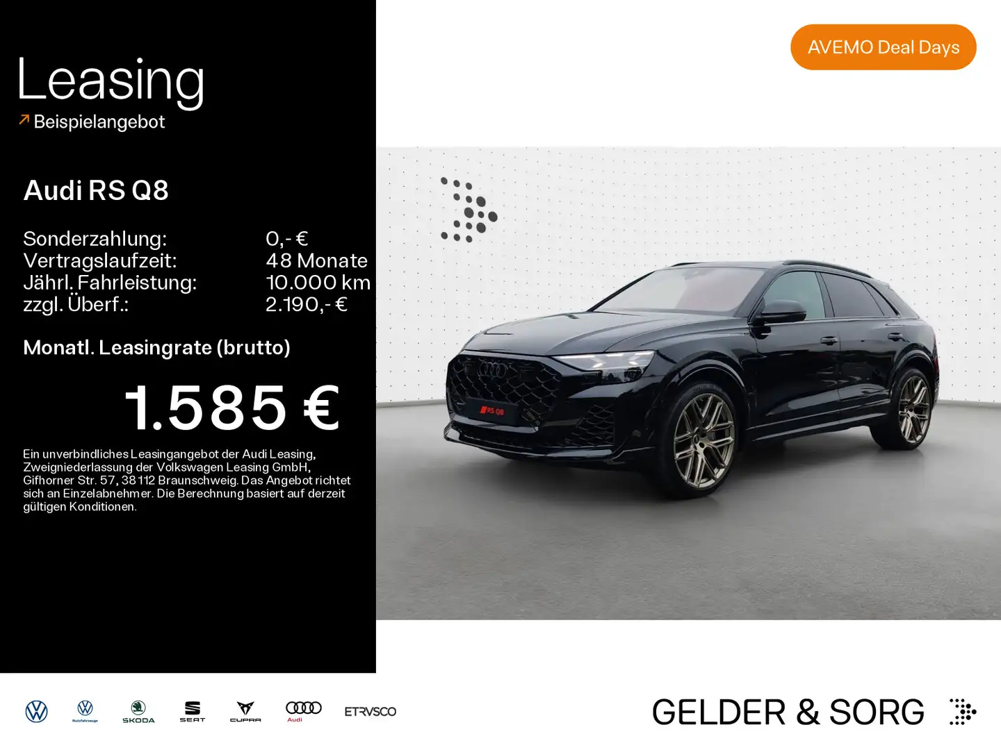 Audi RS Q8 SUV performance UPE196*305kmh*FahrwerkAdv Negro - 1