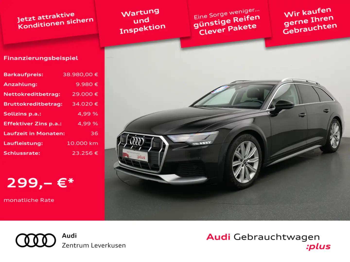 Audi A6 allroad quattro S-TRON PANO LUFT ACC LEDER Schwarz - 1