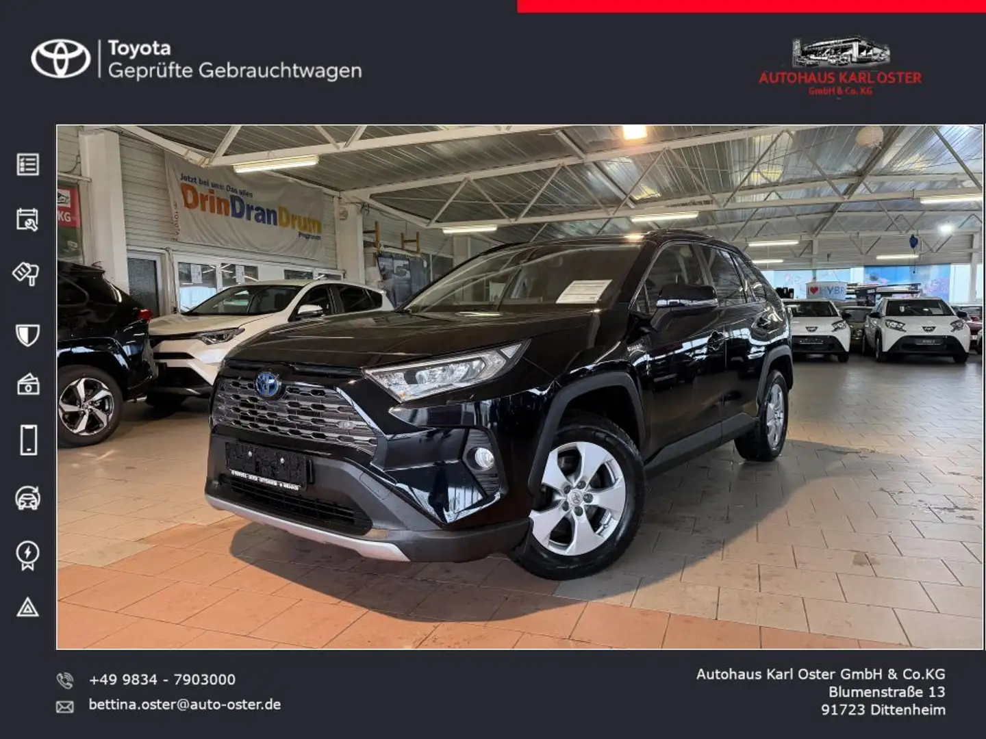 Toyota RAV 4 2.5 4x2 Hybrid Club Schwarz - 1