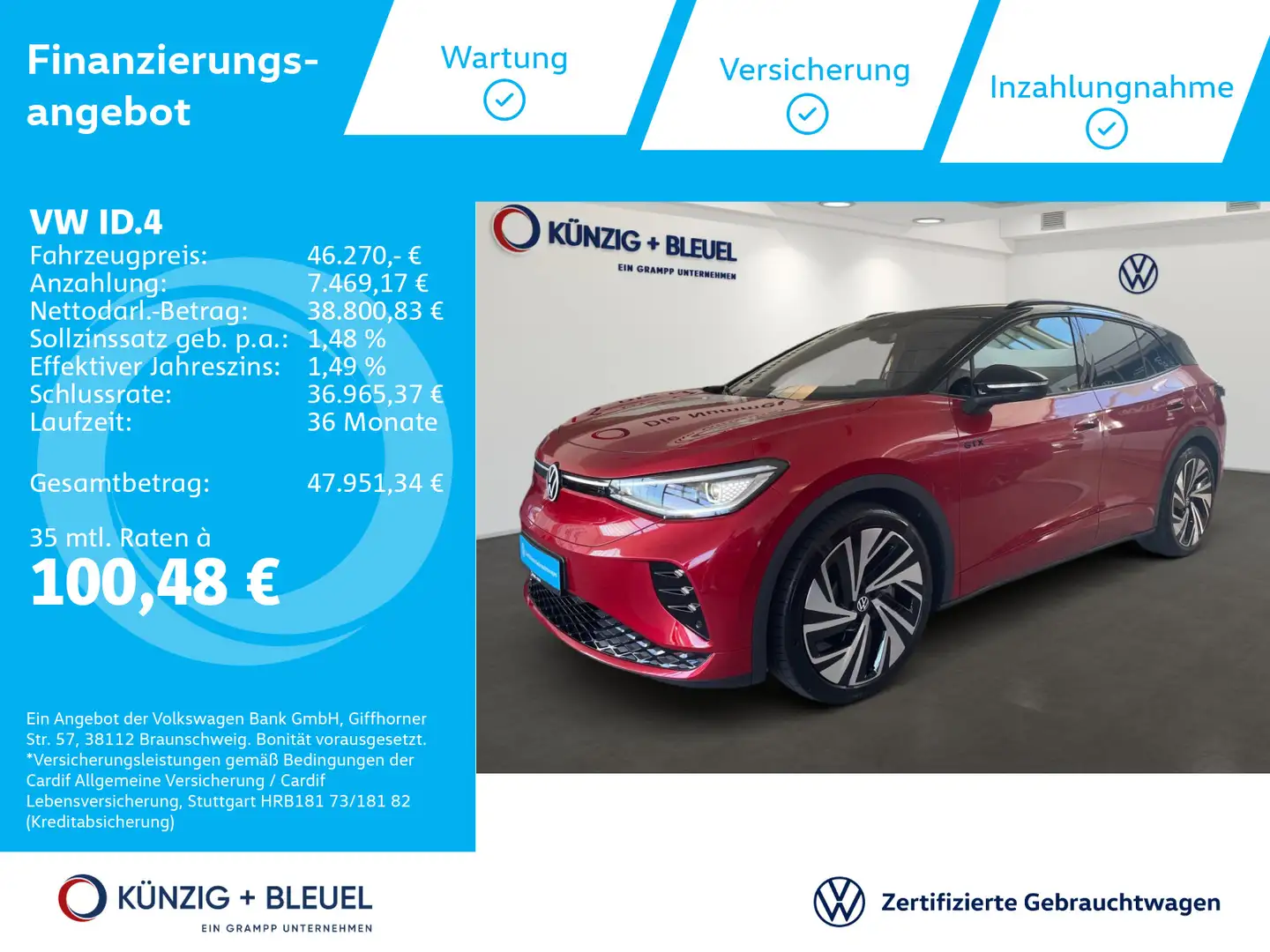 Volkswagen ID.4 ID.4 GTX 4MOTION 250 kW (340 PS) 77 kWh 1-G Rot - 1