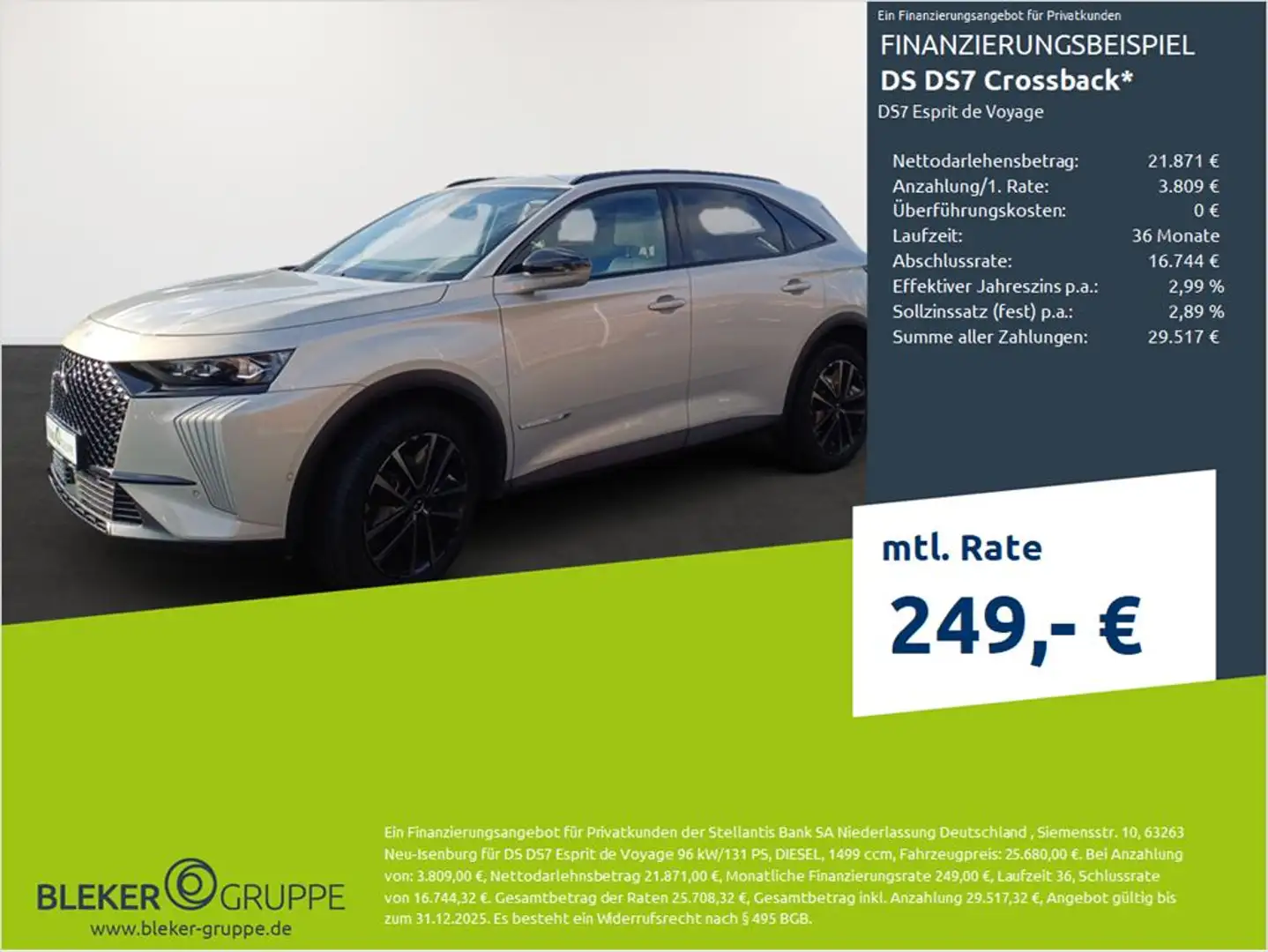 DS Automobiles DS 7 Crossback Esprit de Voyage Grijs - 1