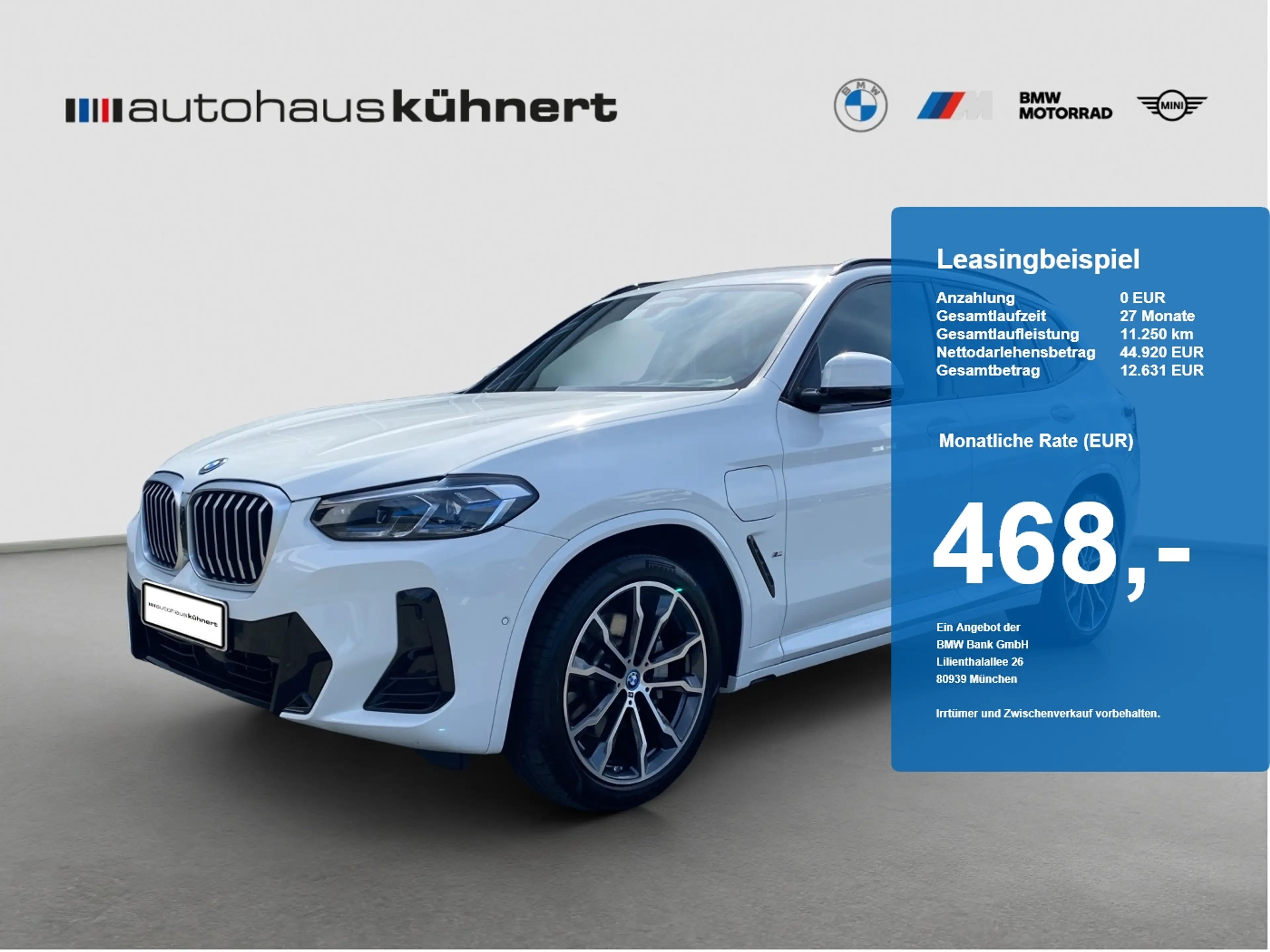 BMW X3 xDrive 30e ///M-Sport Laser ACC 360° AHK HiFi
