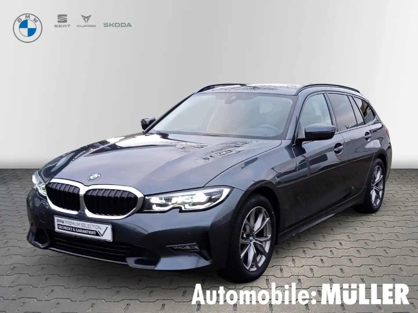 BMW 320 i Sport Line Touring Aut. NAVI+AHZV+DRIVING ASS.+H Grau - 1