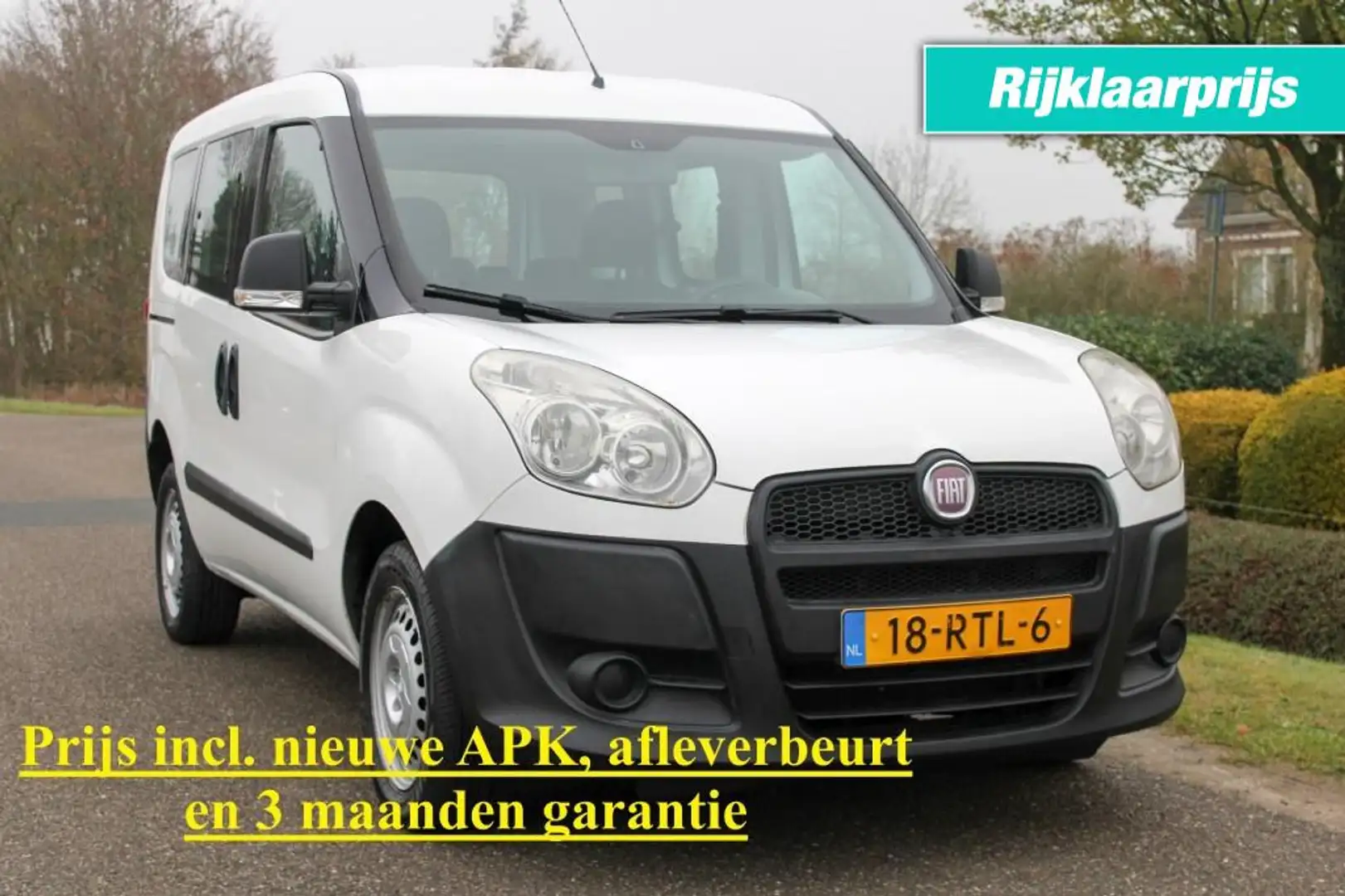 Fiat Doblo 1.4 95pk Active el. ramen/Aux+USB/trekhaak/2 schui Wit - 1
