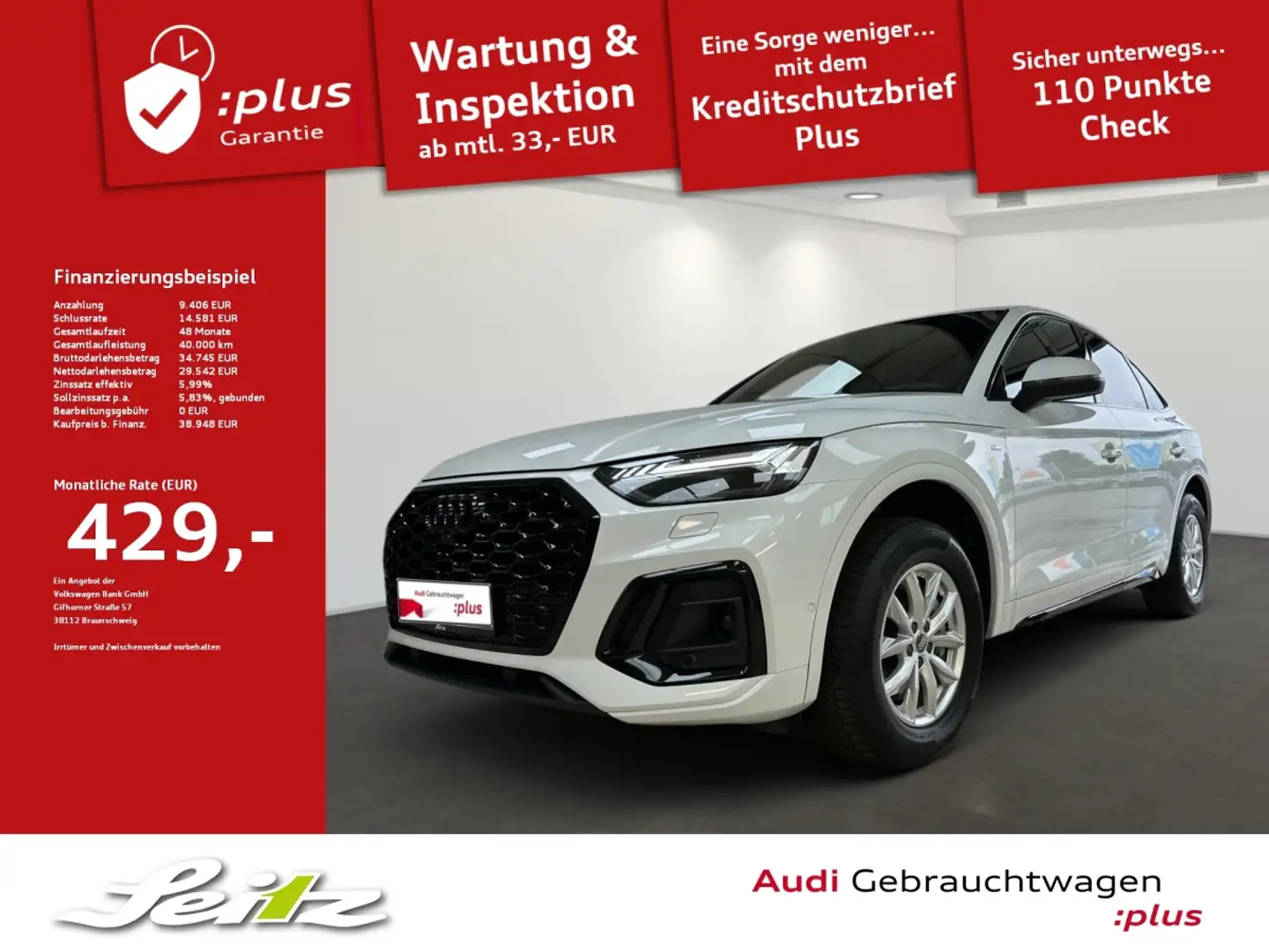Audi Q5 Sportback 55 TFSI e quattro S line *AHK*MATRIX*KAM Weiß - 1
