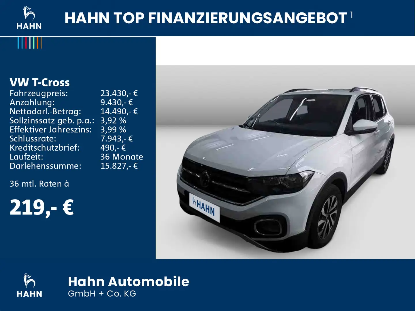 Volkswagen T-Cross 1.0TSI DSG Active AHK CAM ACC Tempo Sitz Weiß - 2
